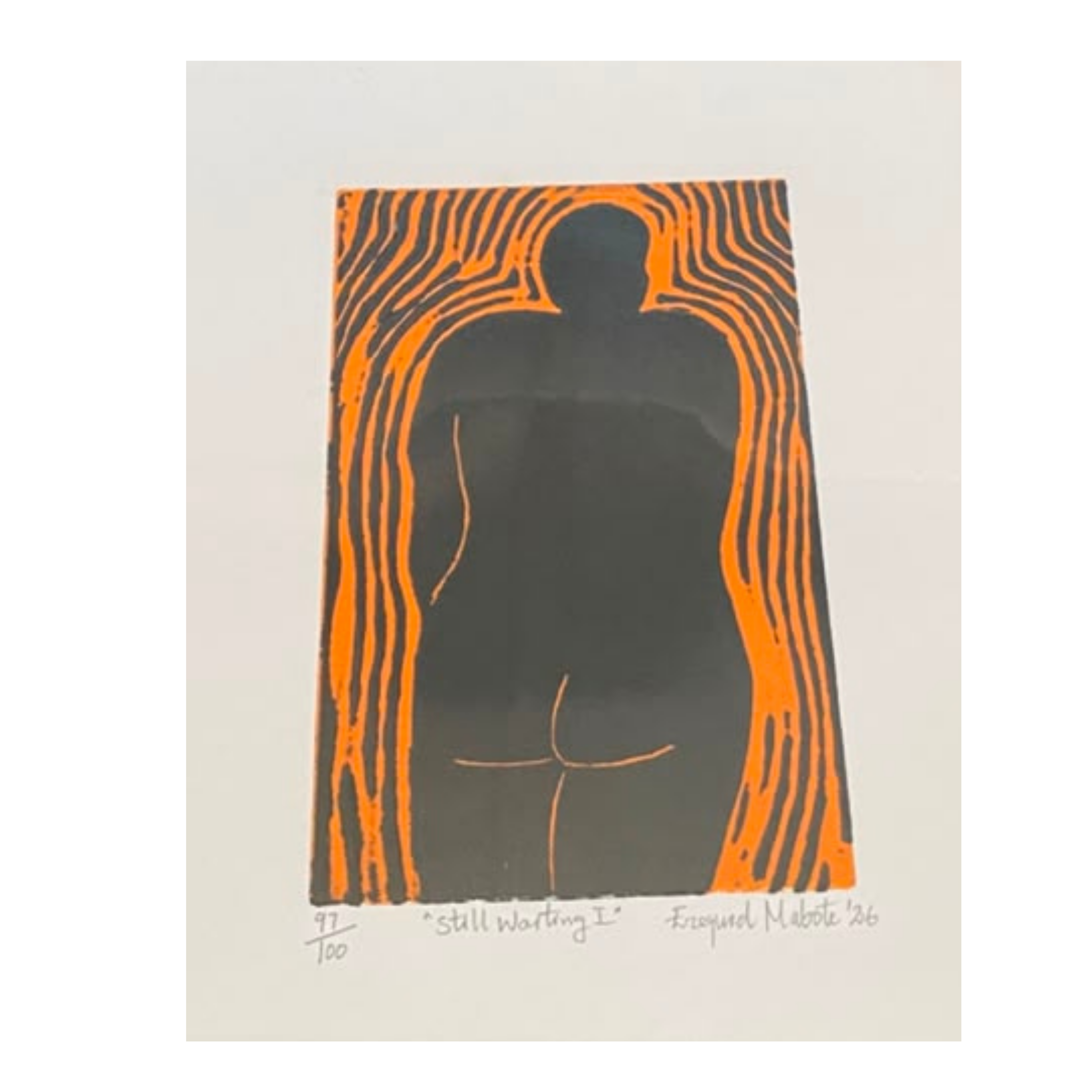 Mabote Art Woodprint Painting - Still Waiting