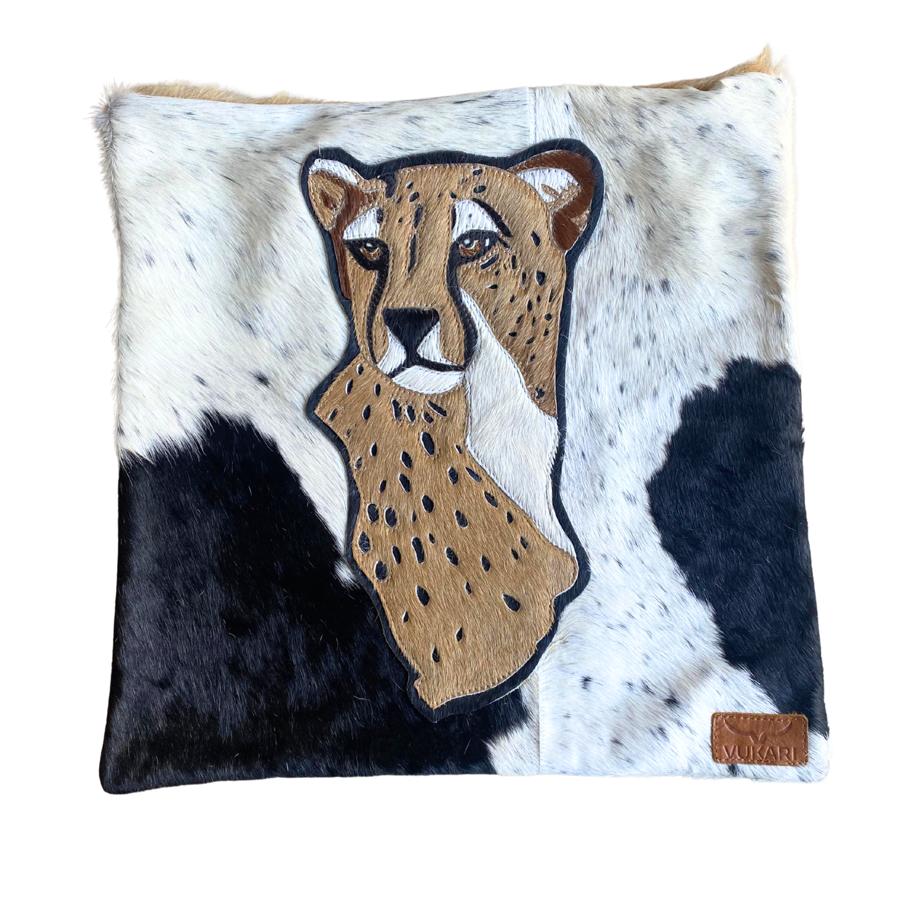 Stitched Nguni Skin Cushion Cover (Cheetah)