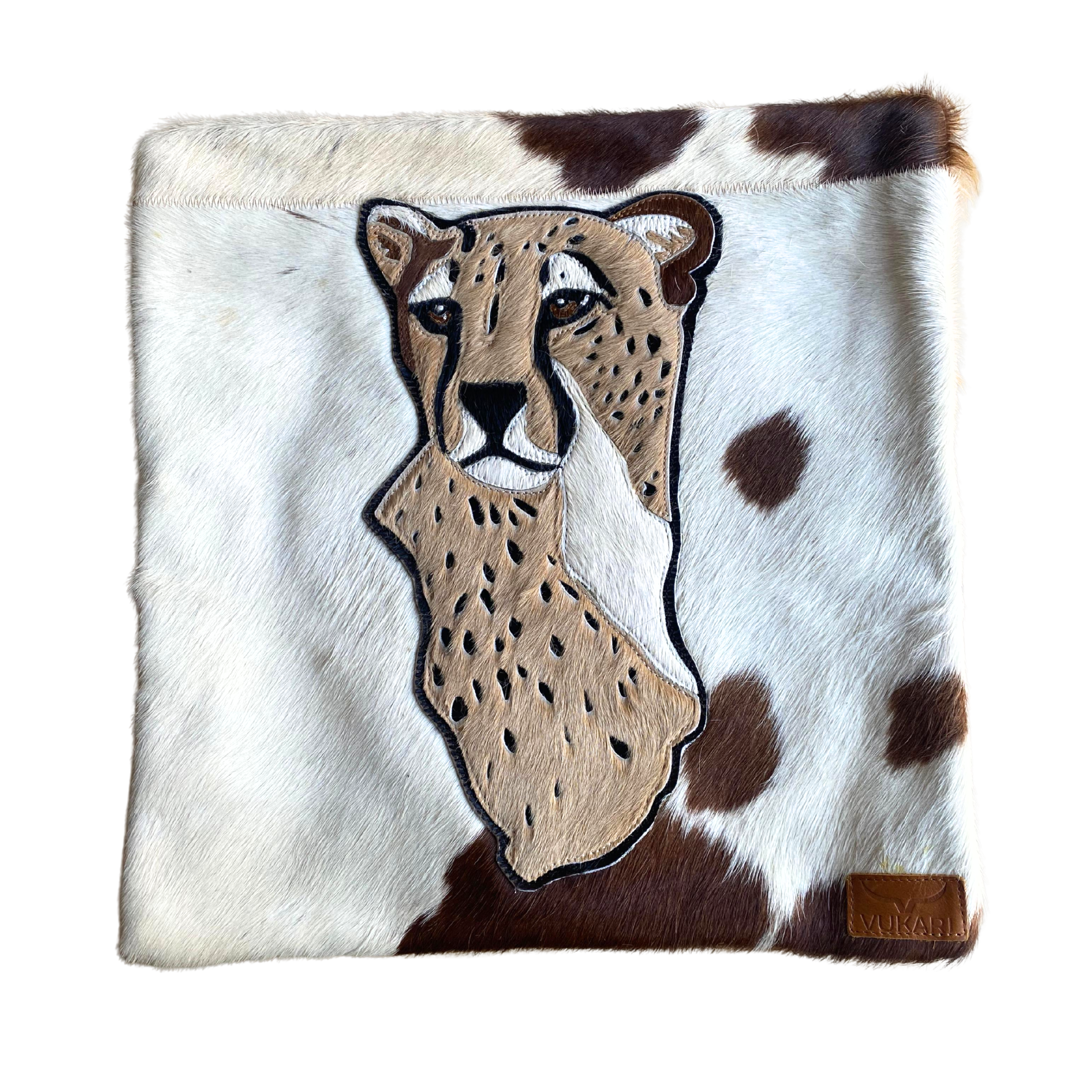 Stitched Nguni Skin Cushion Cover (Cheetah)