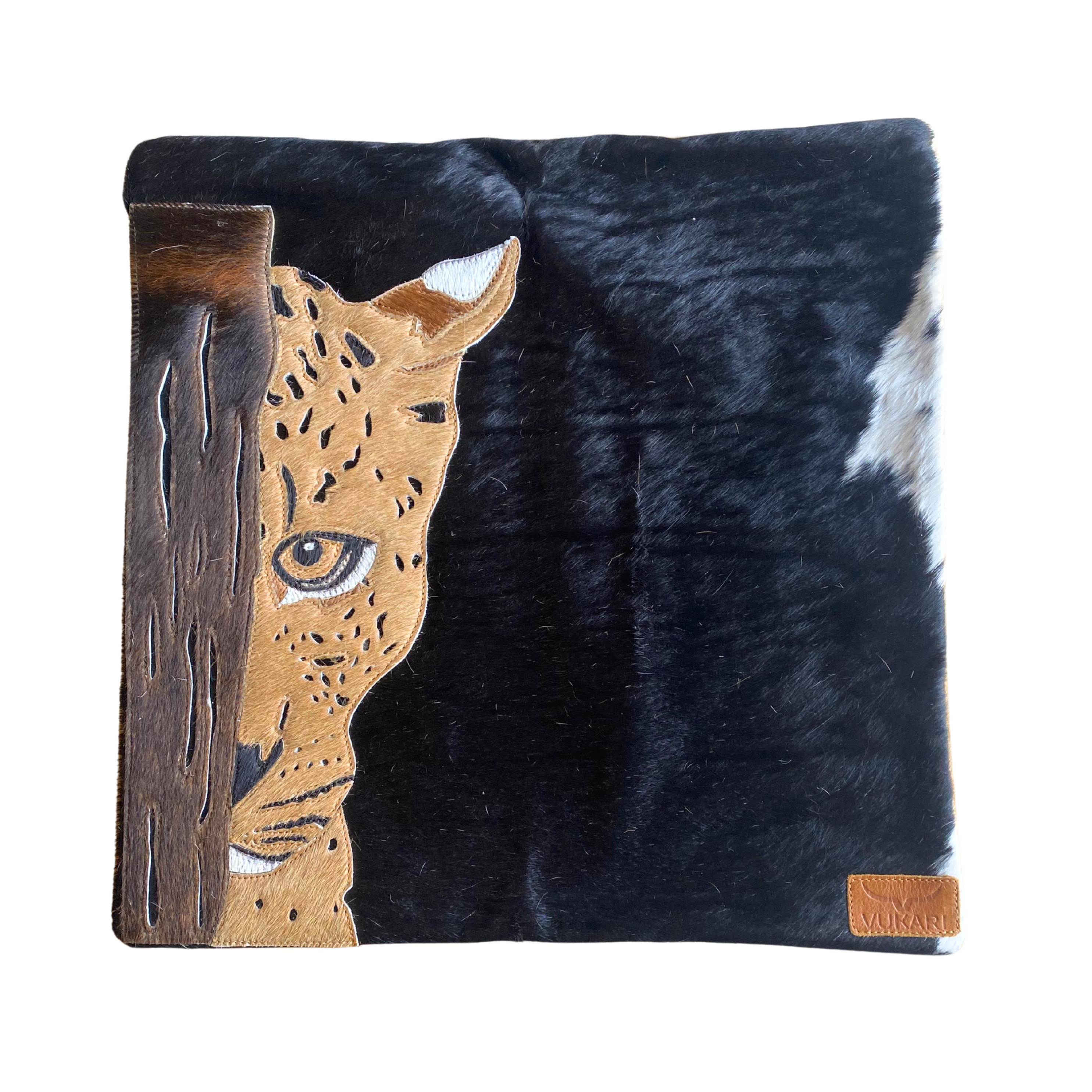 Stitched Nguni Skin Cushion Cover (Leopard)
