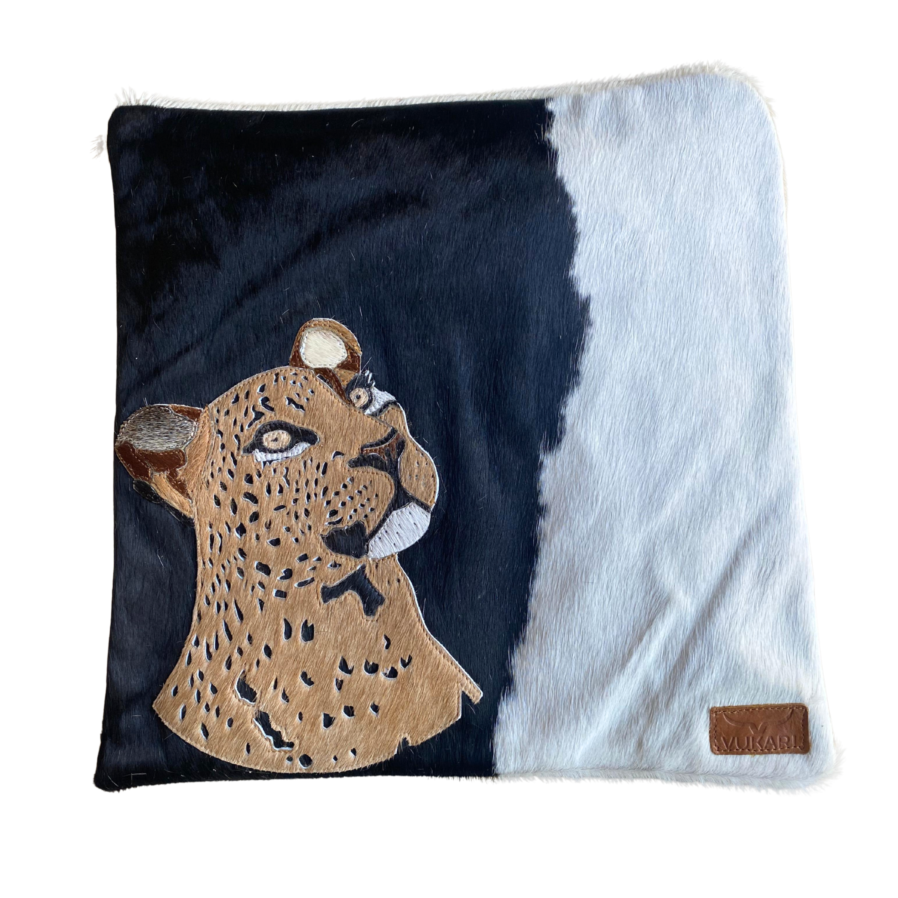 Stitched Nguni Skin Cushion Cover (Leopard)