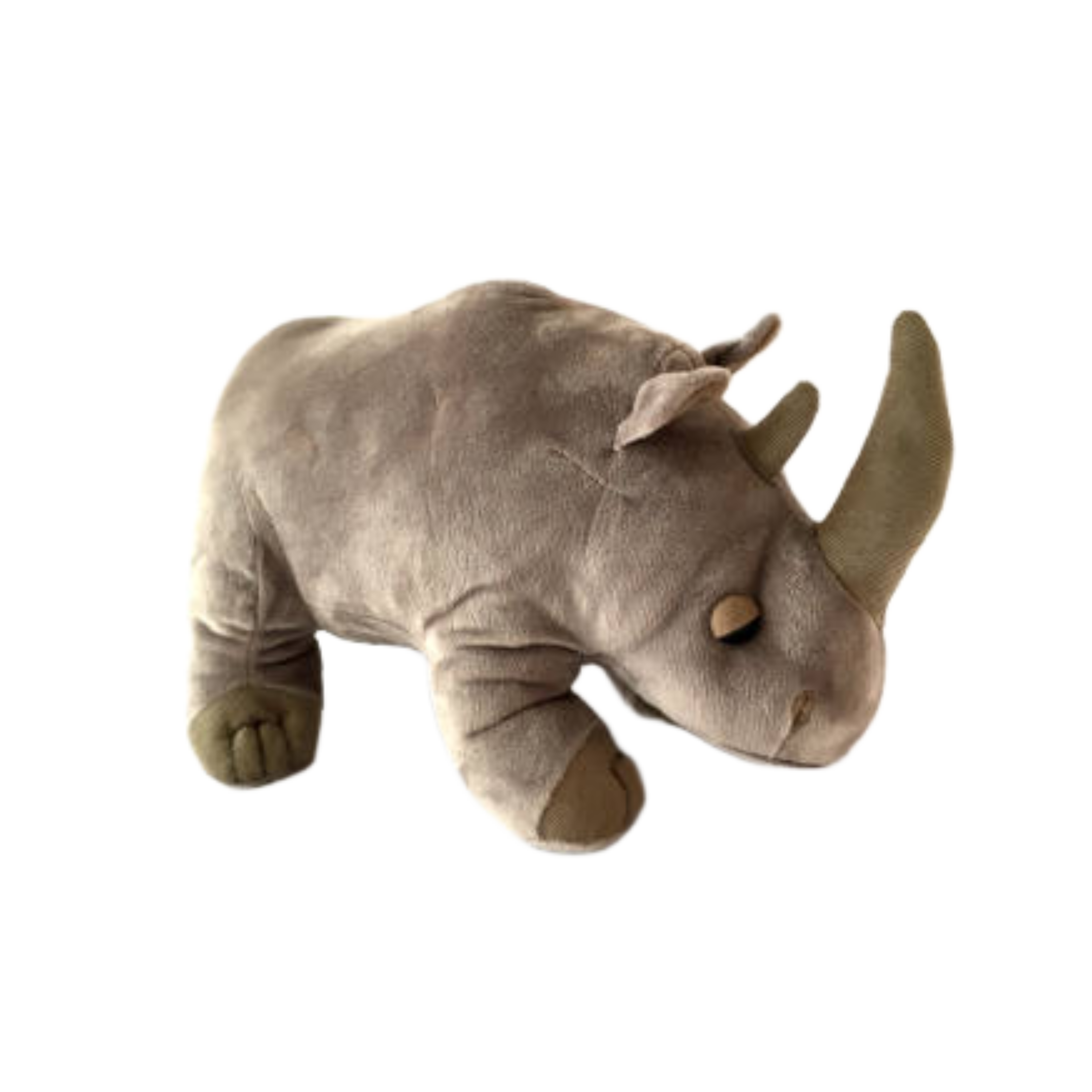 Dark Grey Standing Rhino Stuffed Animal 30cm