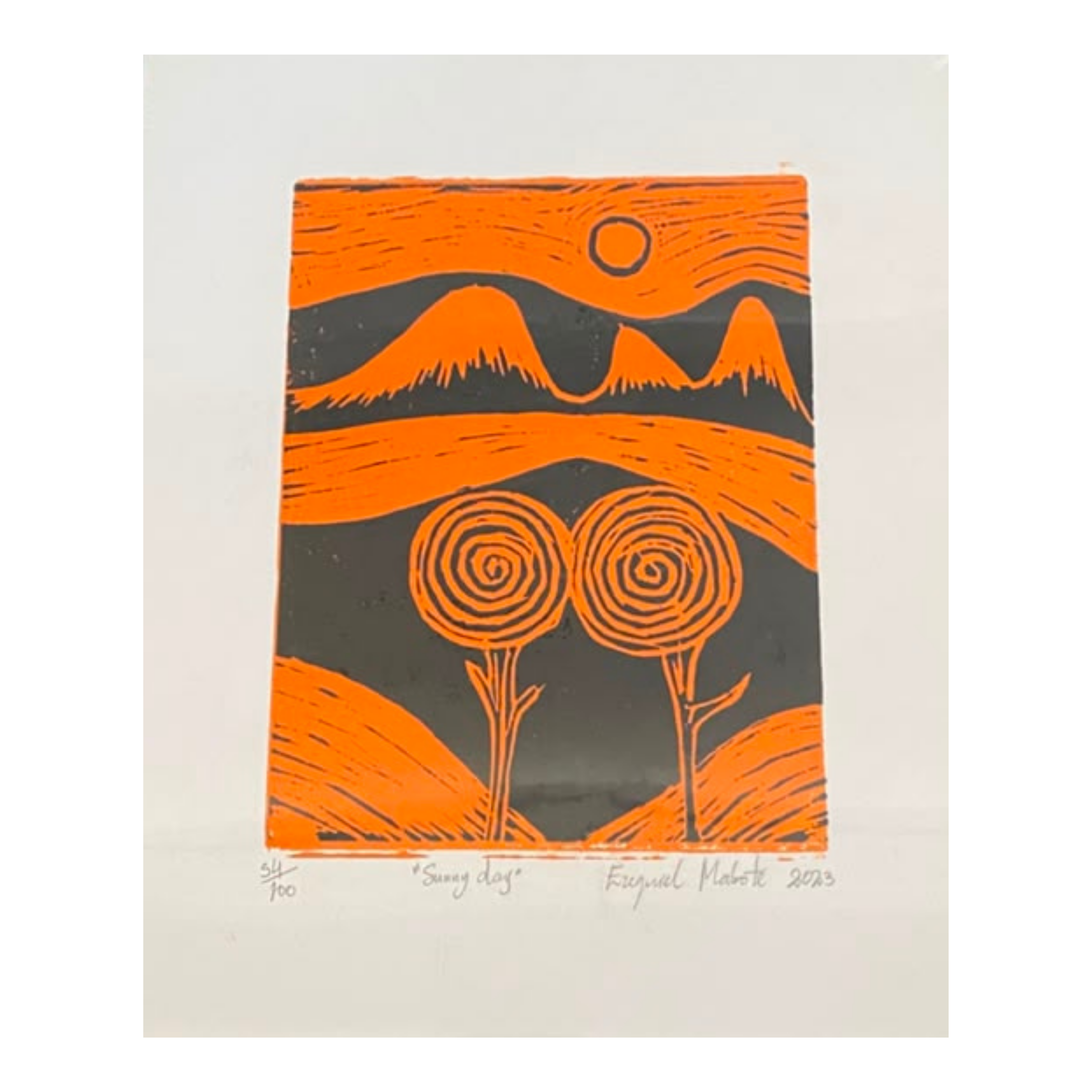 Mabote Art Woodprint Painting - Sunny Day