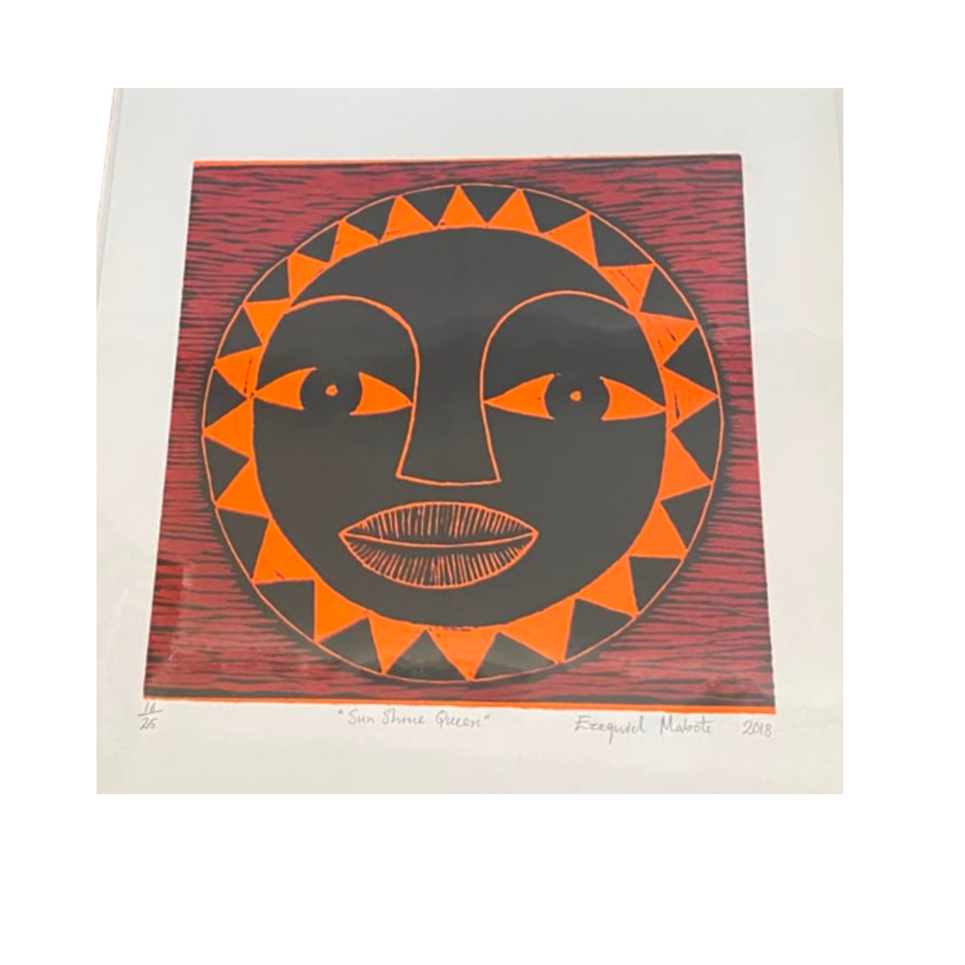 Mabote Art Woodprint Painting - Sun Shine Queen