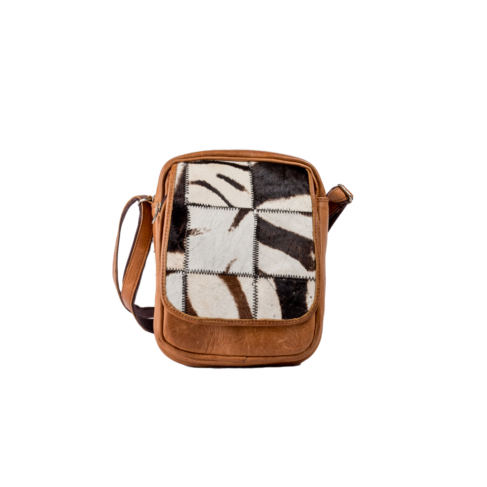 Zebra/Nguni Patch Leather Sling Bag