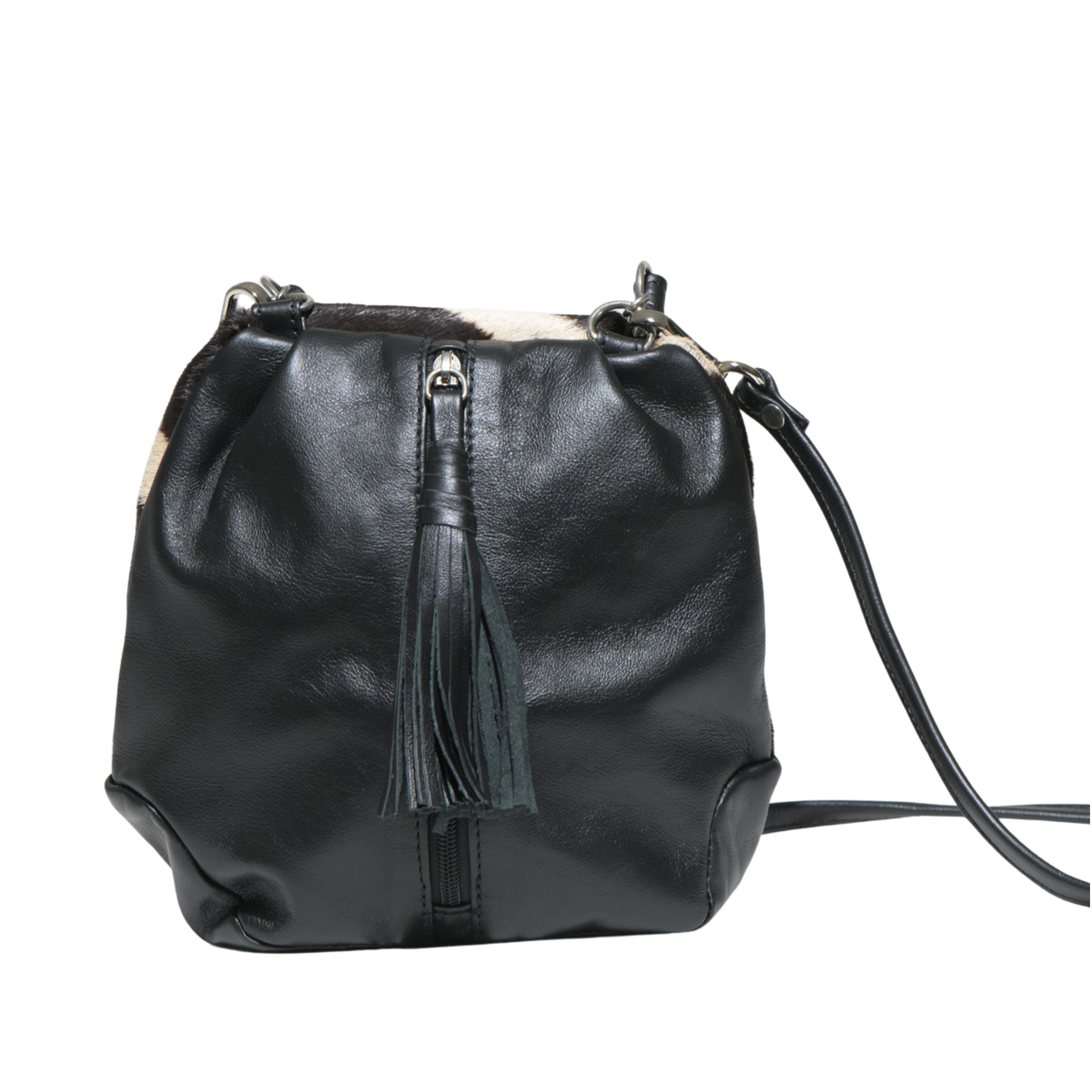 Zebra Skin Leather Petite Shoulder Handbag - Tyler