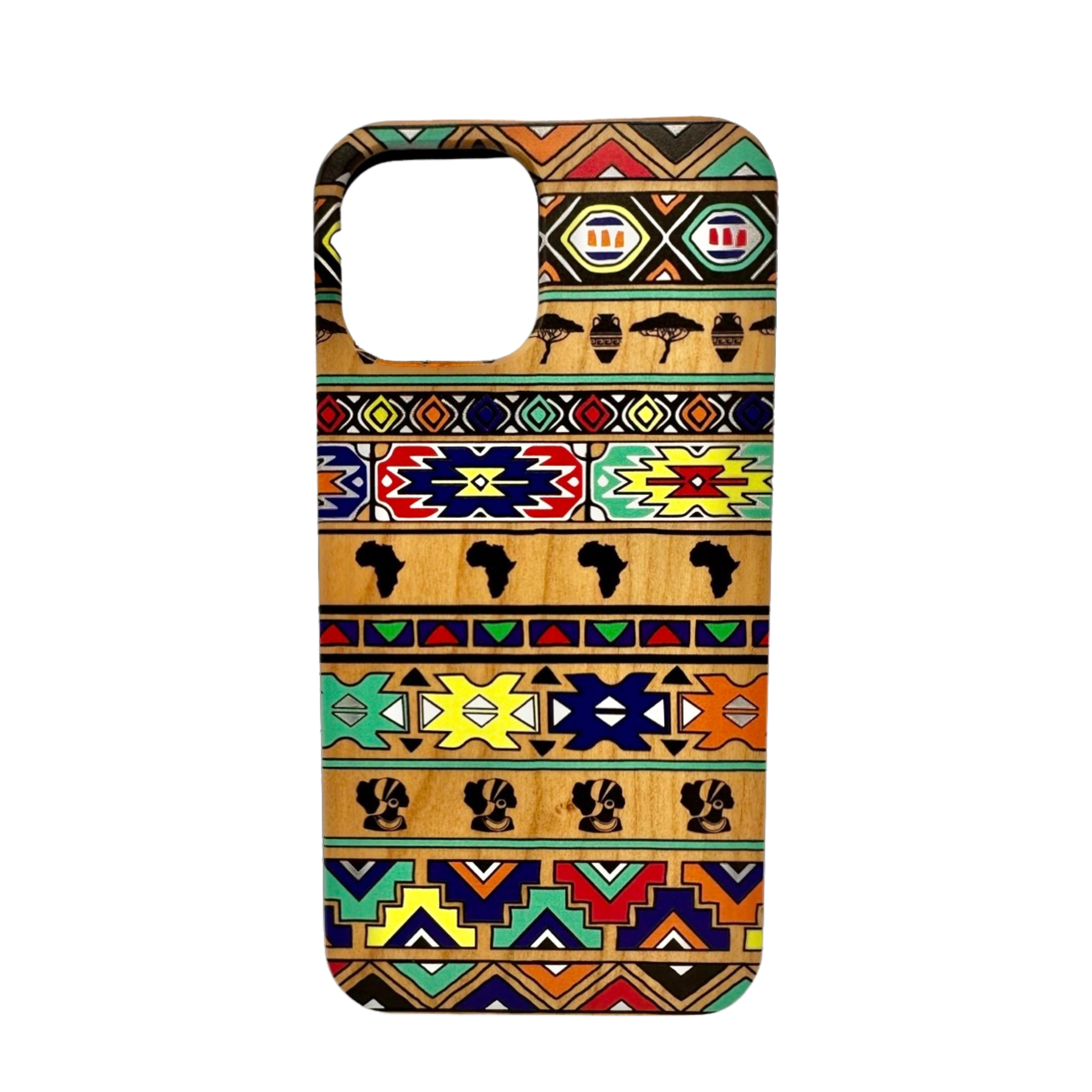 Ndebele Wooden Cellphone Cover