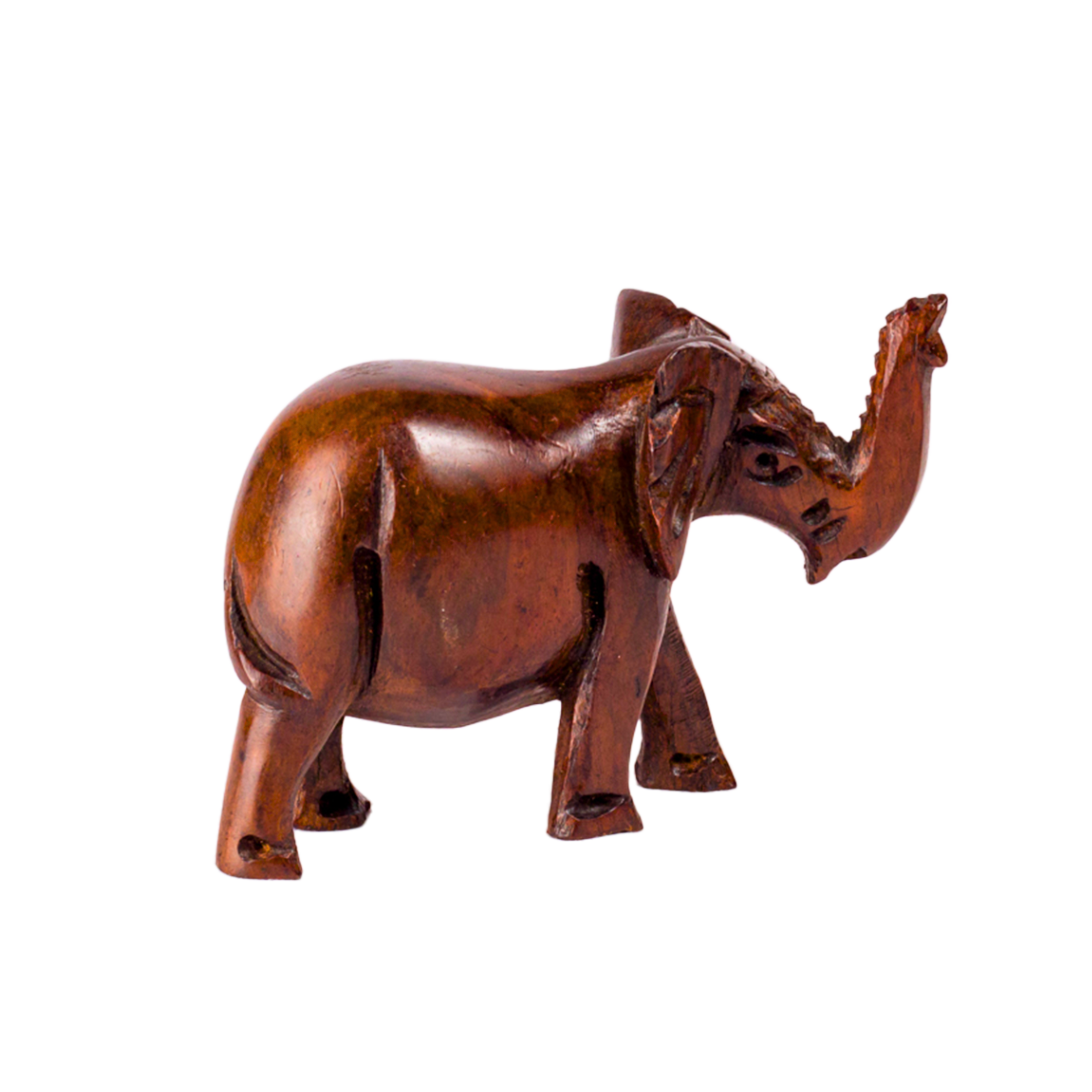 Carved Ebony Wooden Elephant Sculpture