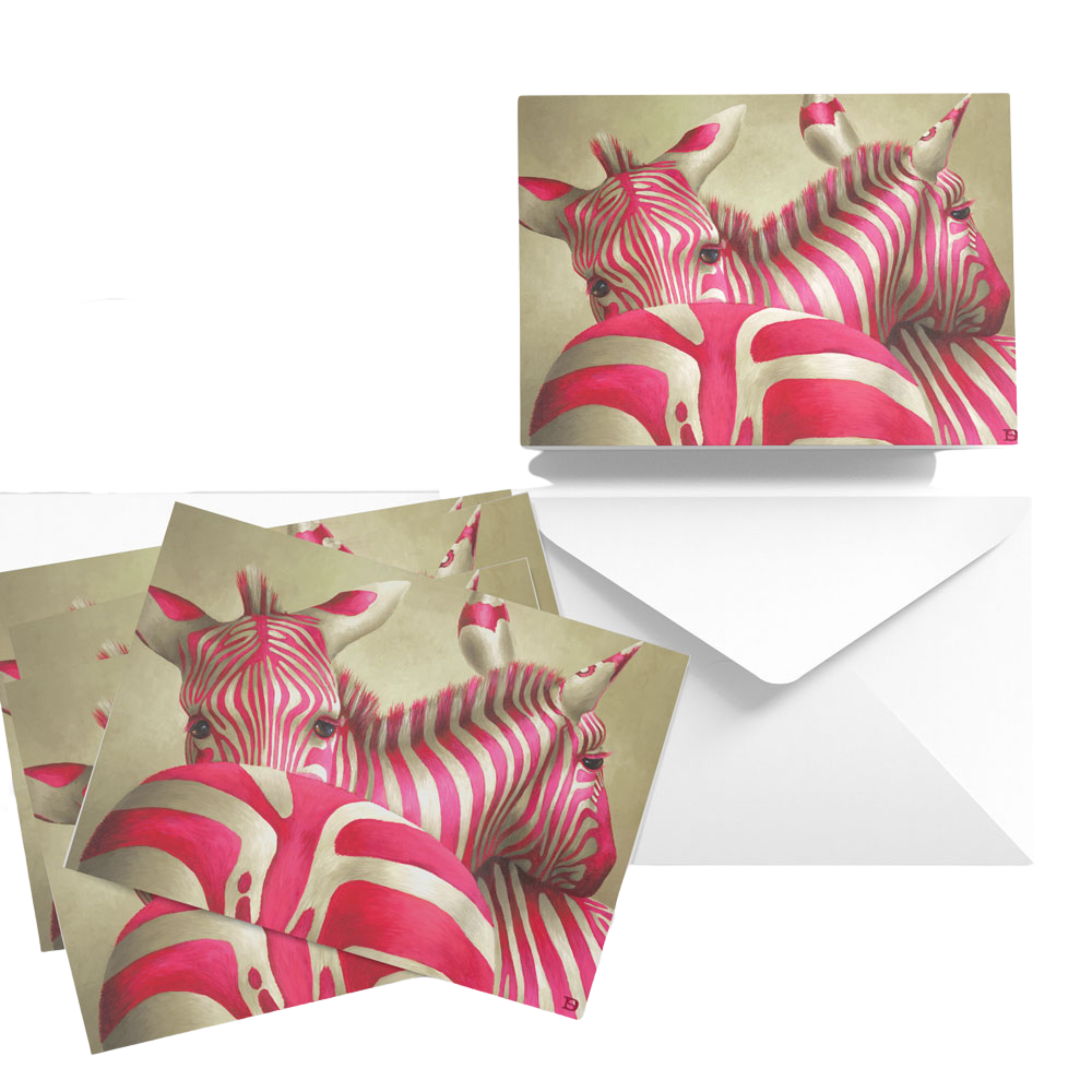 Pink Zebra Greeting Card Pack