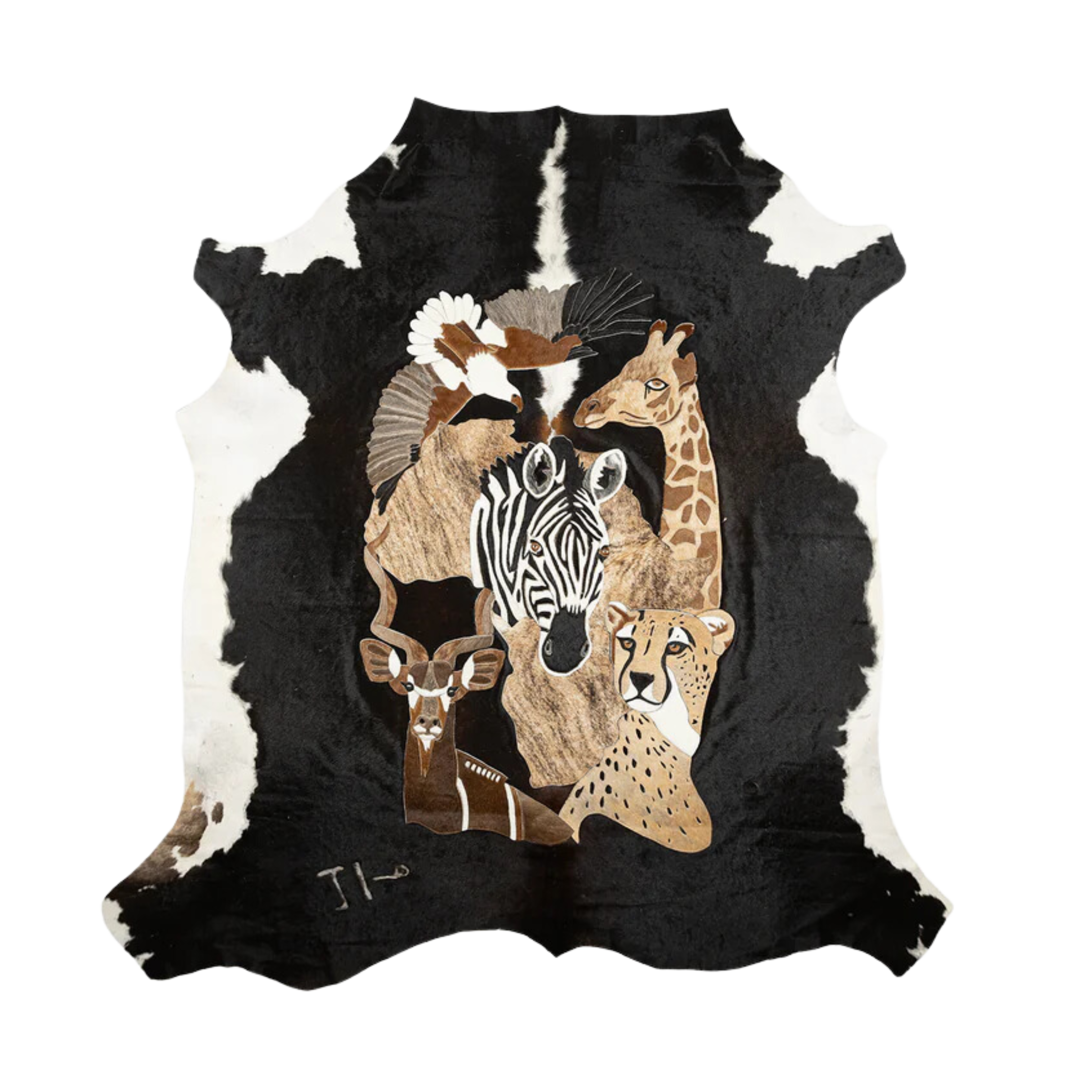 Magnificent Five - Stitched Nguni Hide Artwork