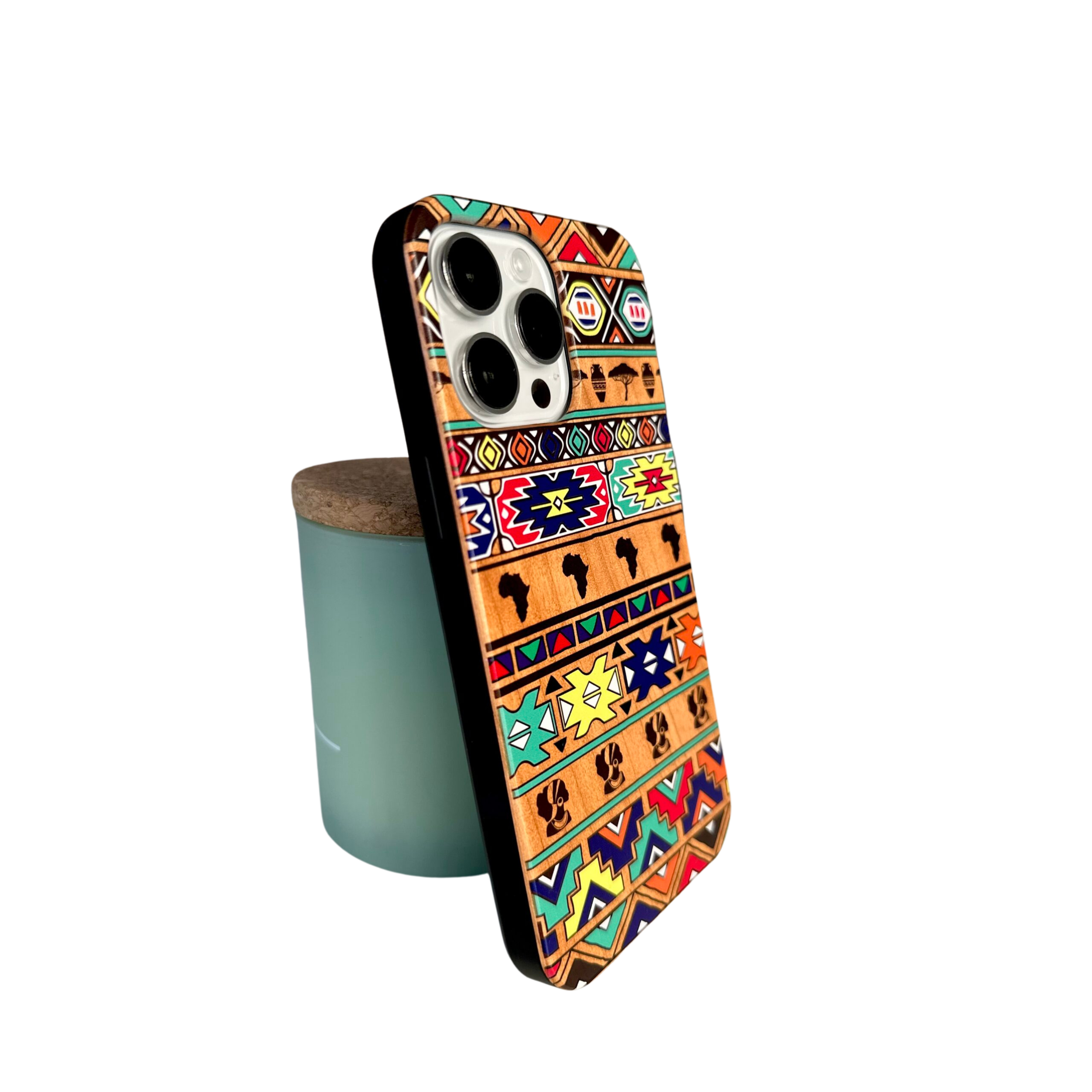 Ndebele Wooden Cellphone Cover