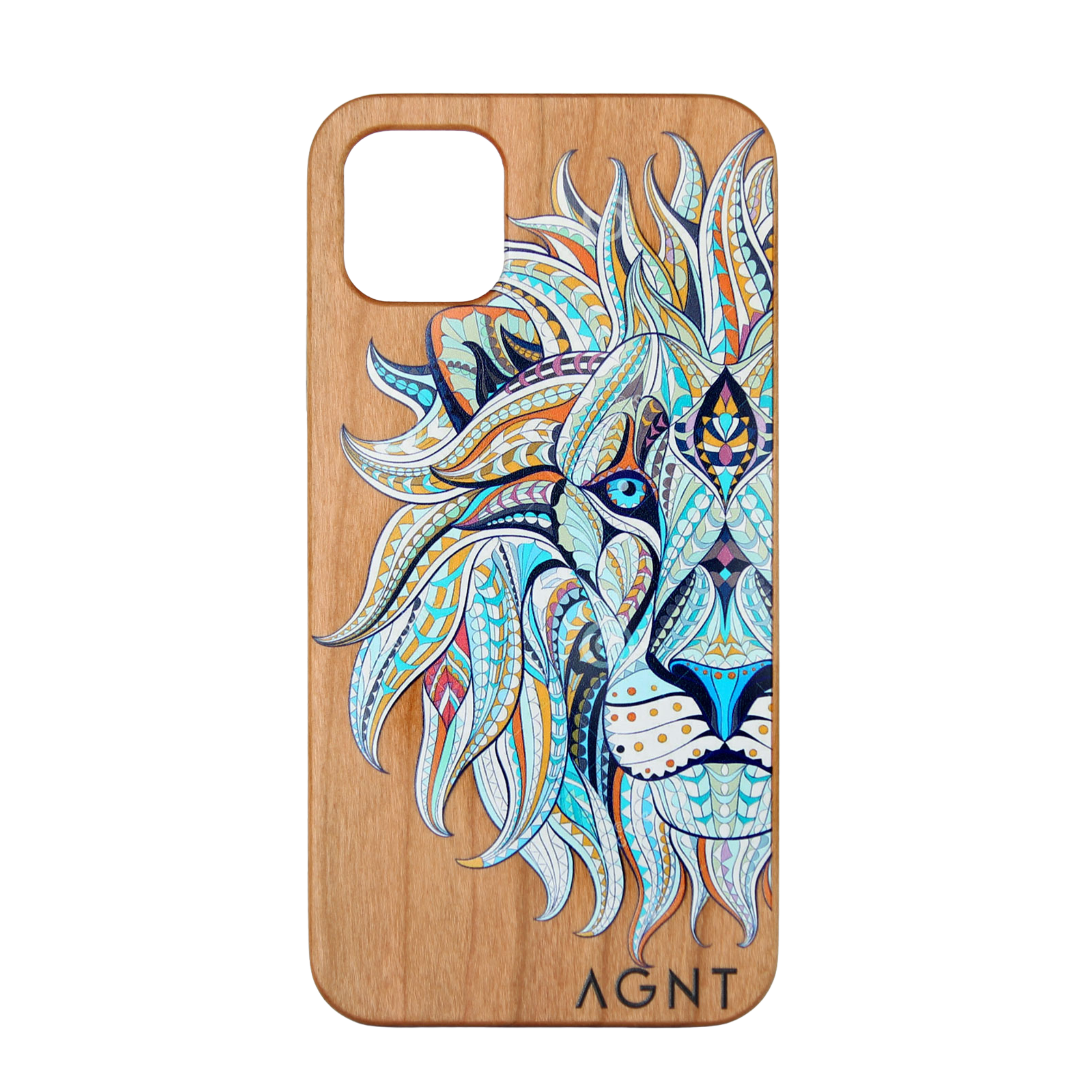 Colourful Lion Wooden Cellphone Cover