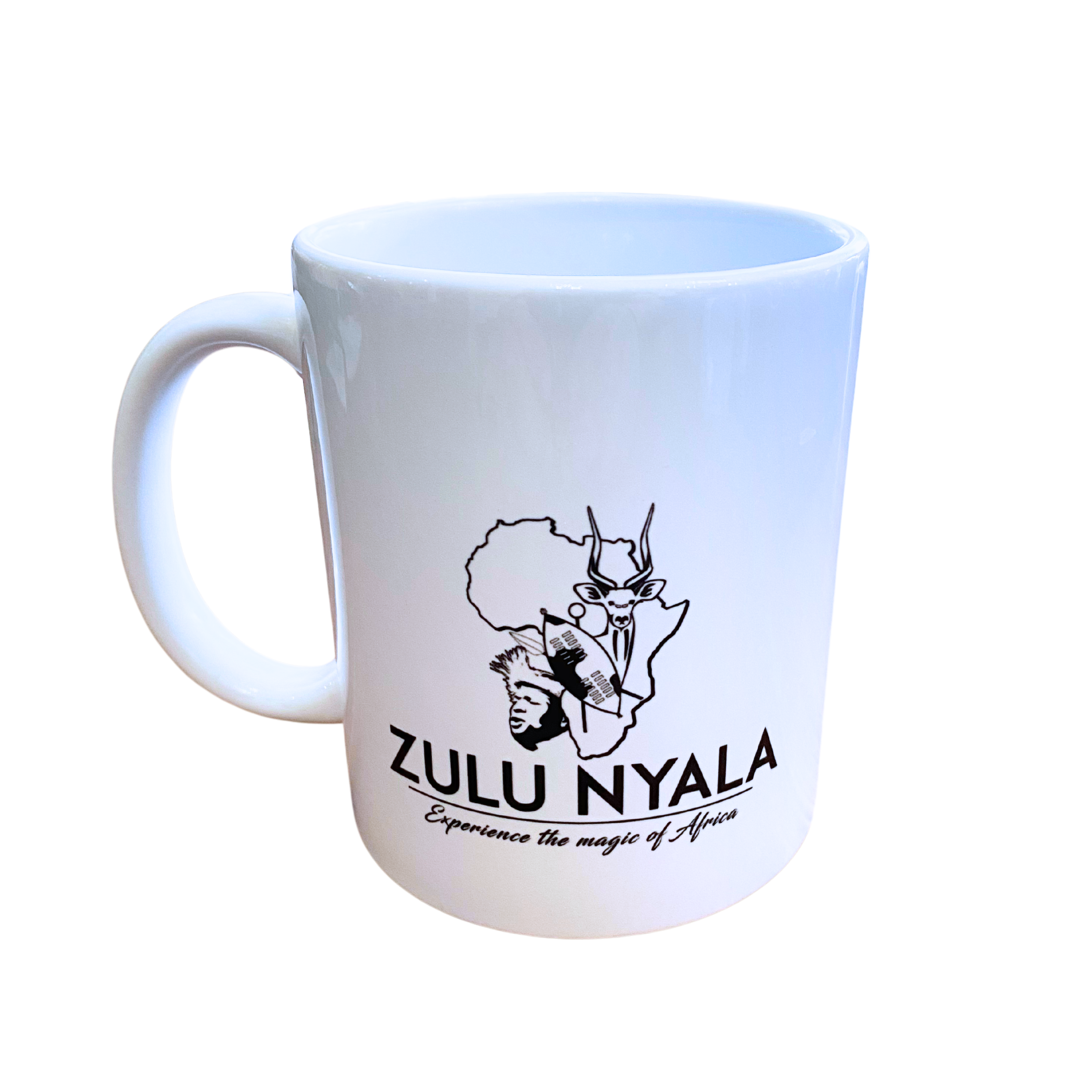 Black & White Zulu Nyala Branded Wildlife Coffee Mugs