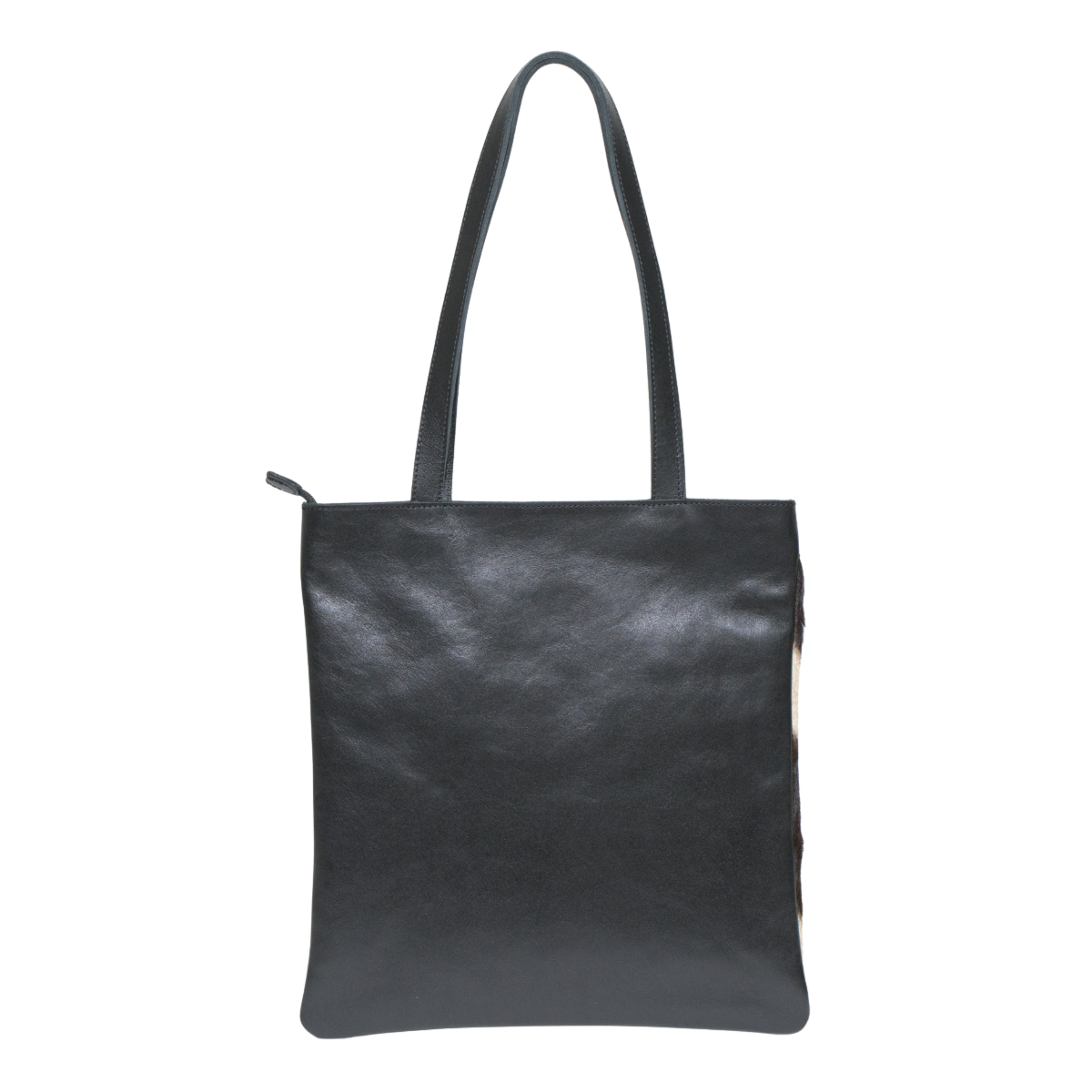 Zebra Leather 3 Tone Shopper Handbag