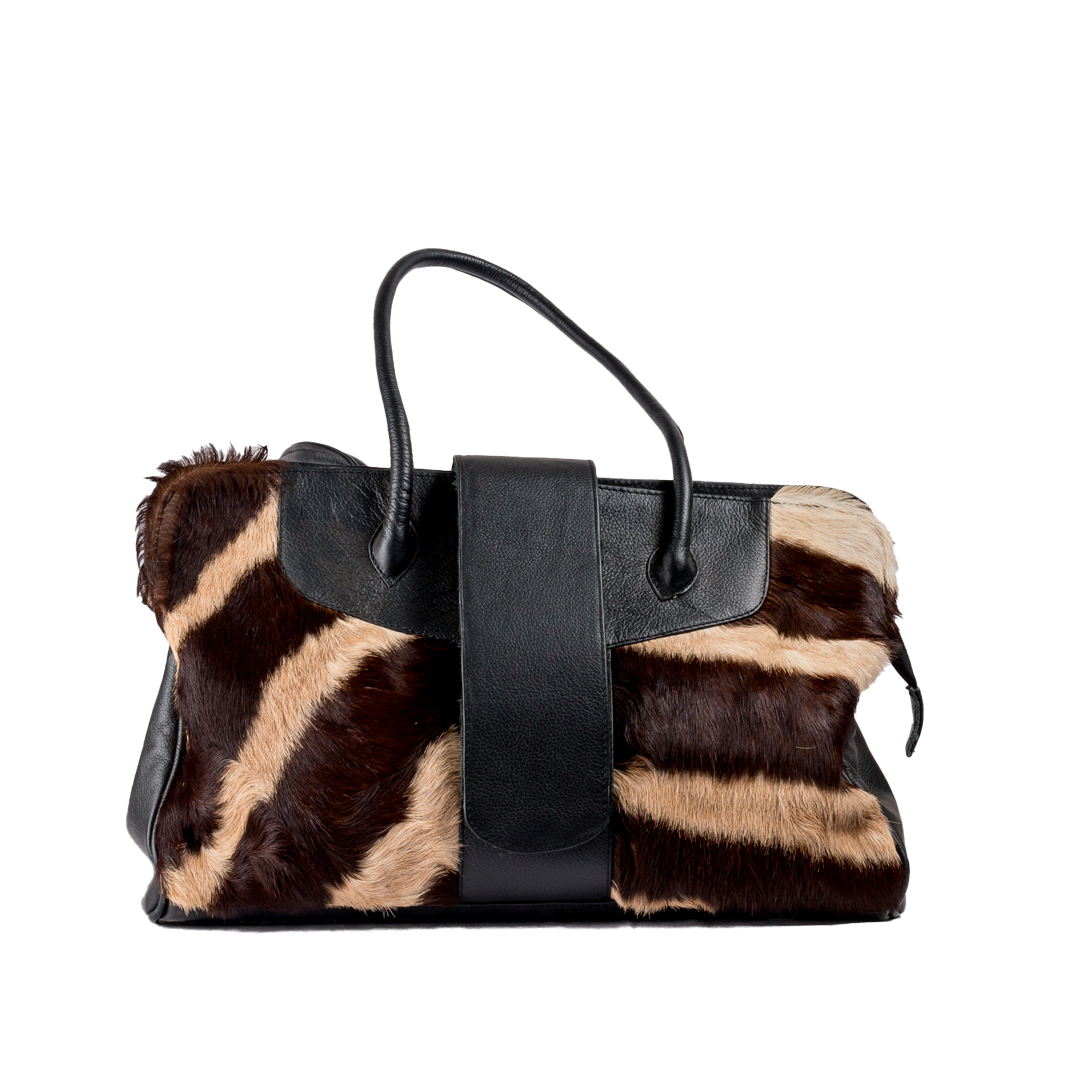 Zebra Skin Leather Handbag