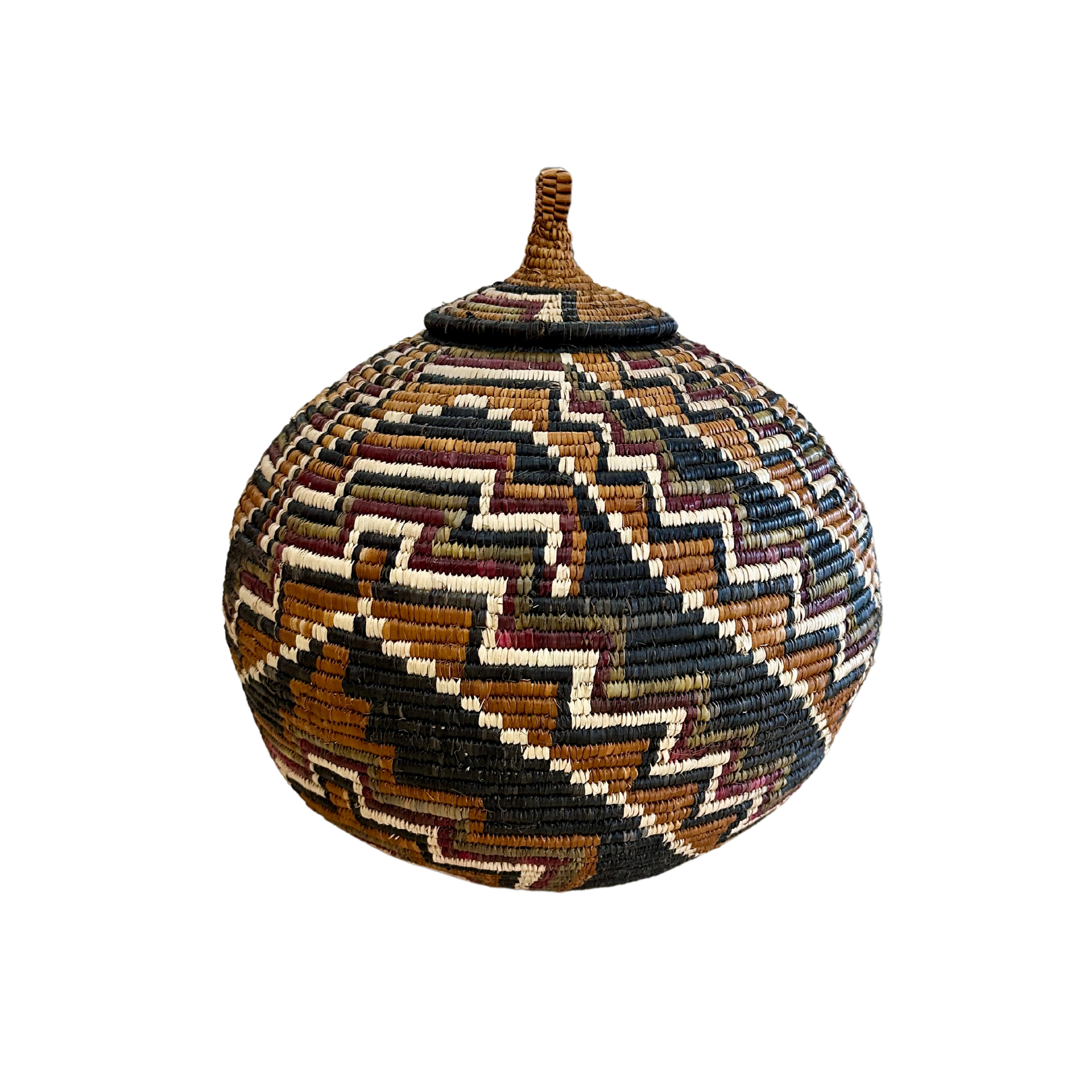 Hand Weaved Conicle Basket (Multicoloured Python)