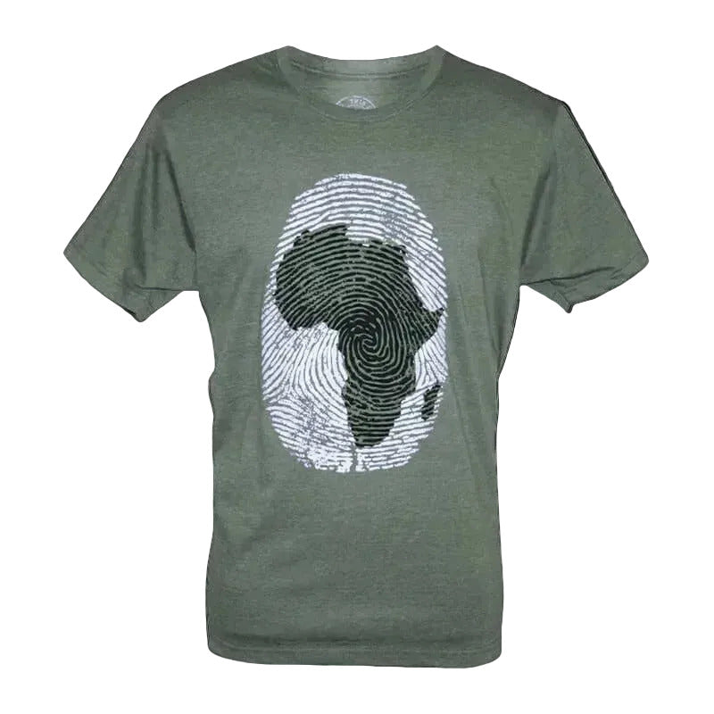 Africa Thumbprint T-Shirt - Khaki