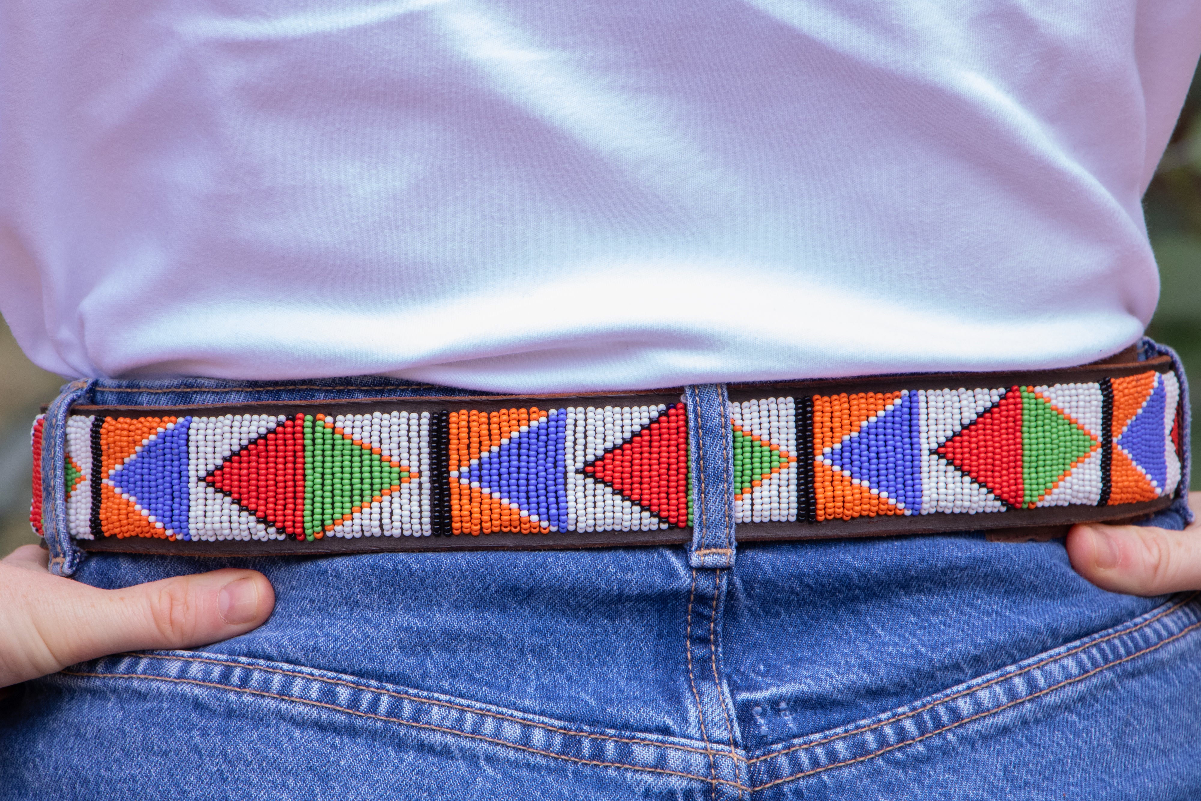 Bheki - Colourful Beaded Leather Belt