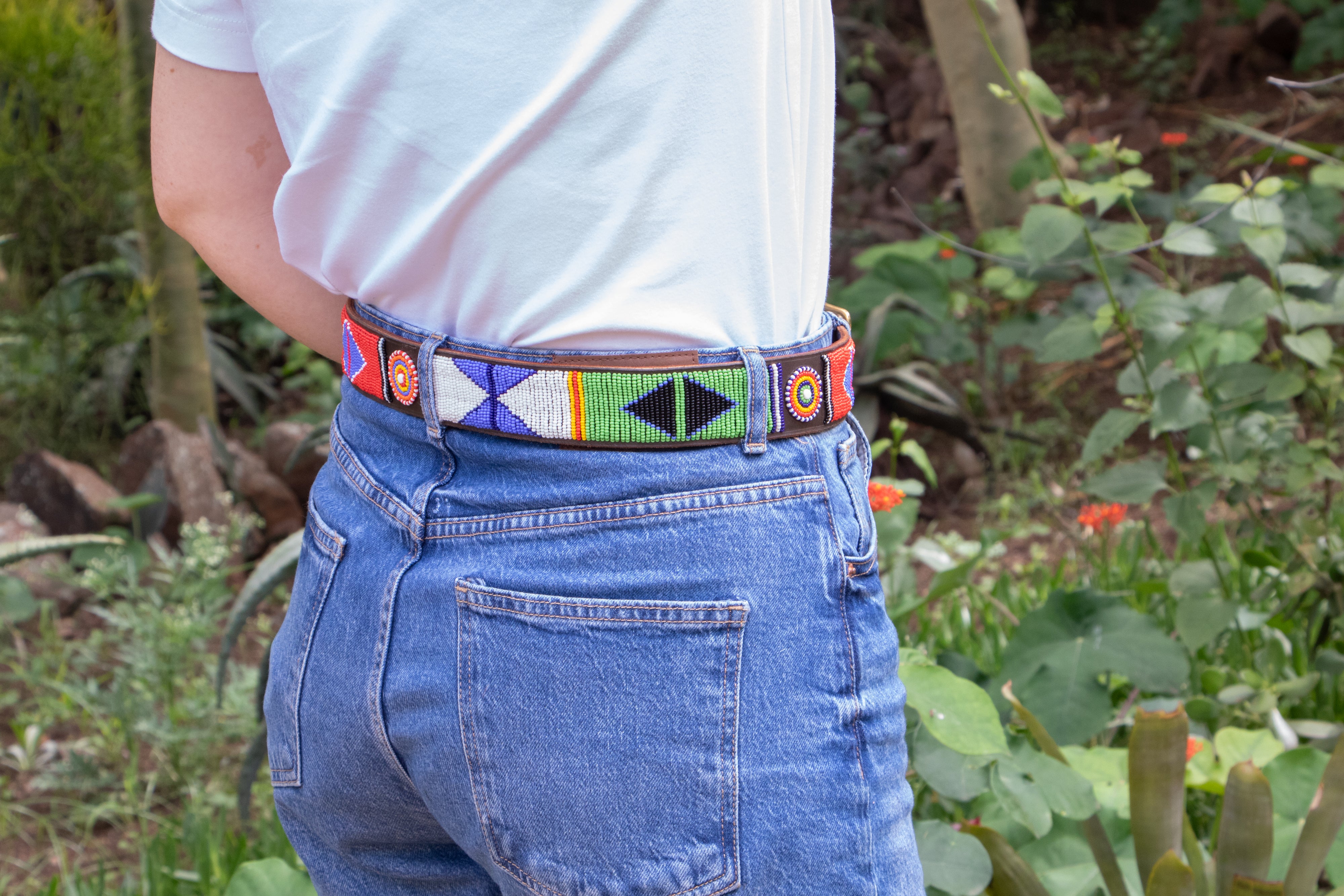 Kabo - Colourful Beaded Leather Belt