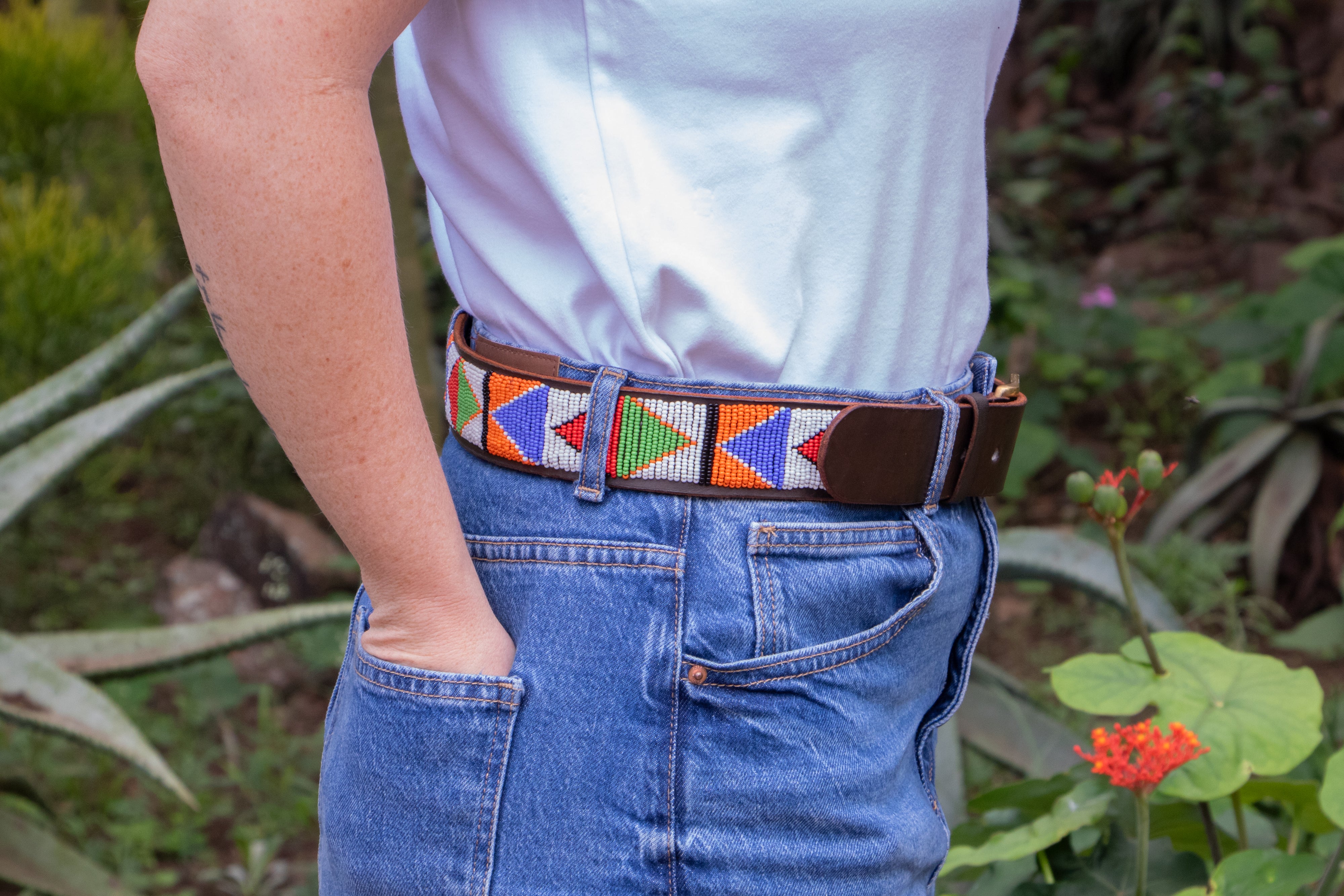 Bheki - Colourful Beaded Leather Belt