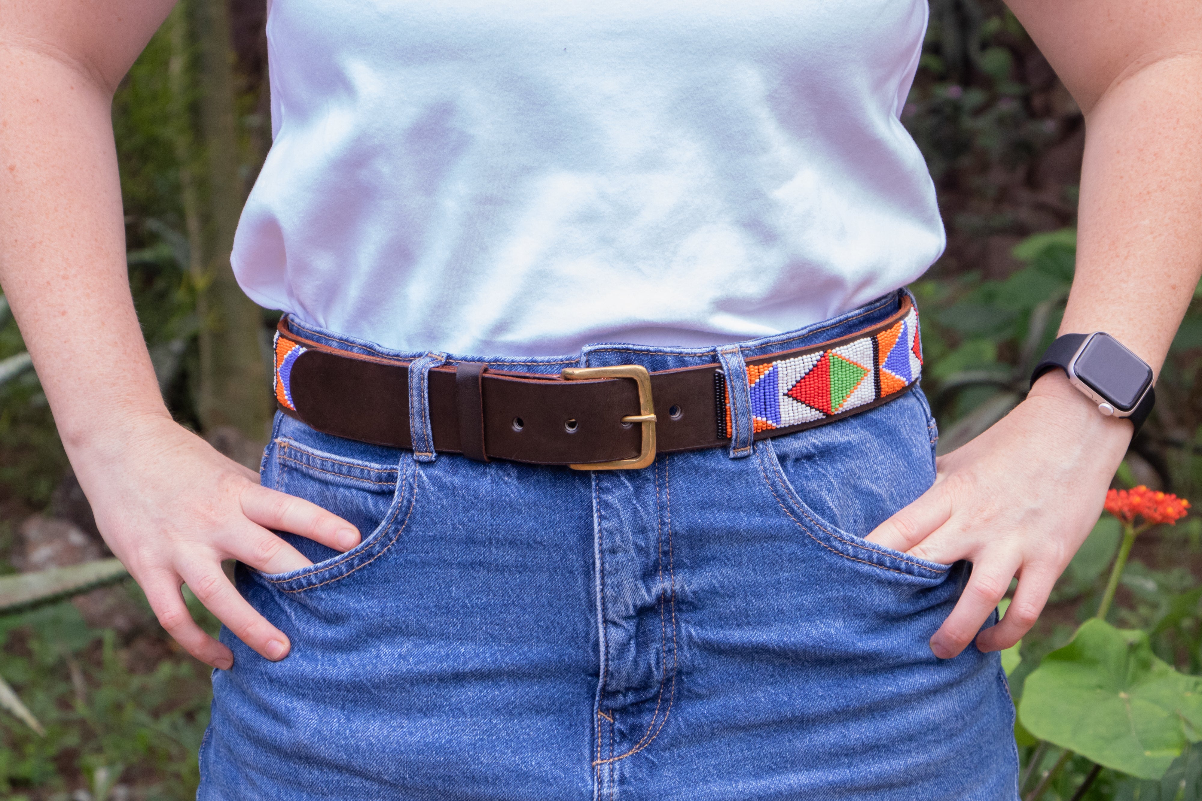 Bheki - Colourful Beaded Leather Belt