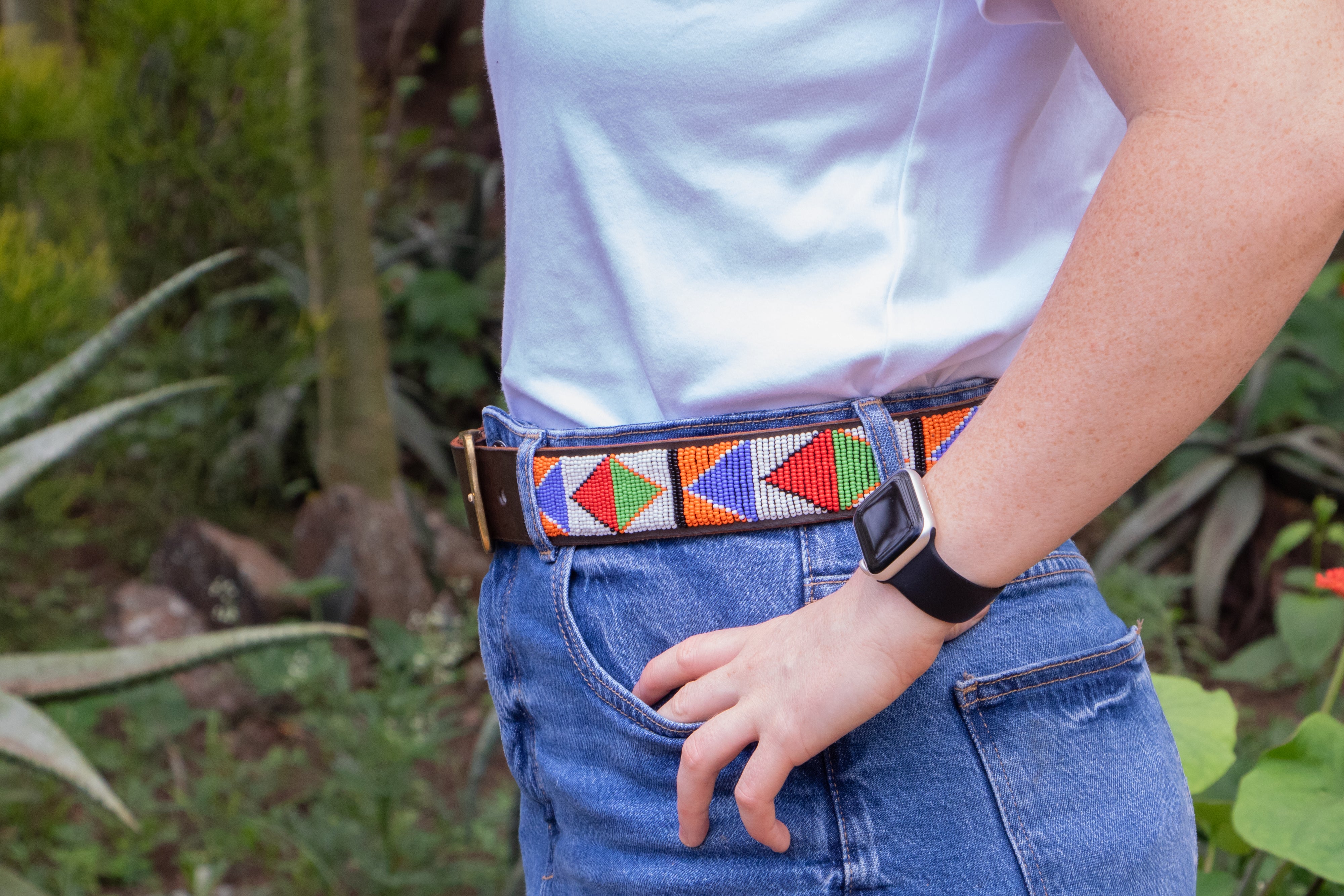 Bheki - Colourful Beaded Leather Belt