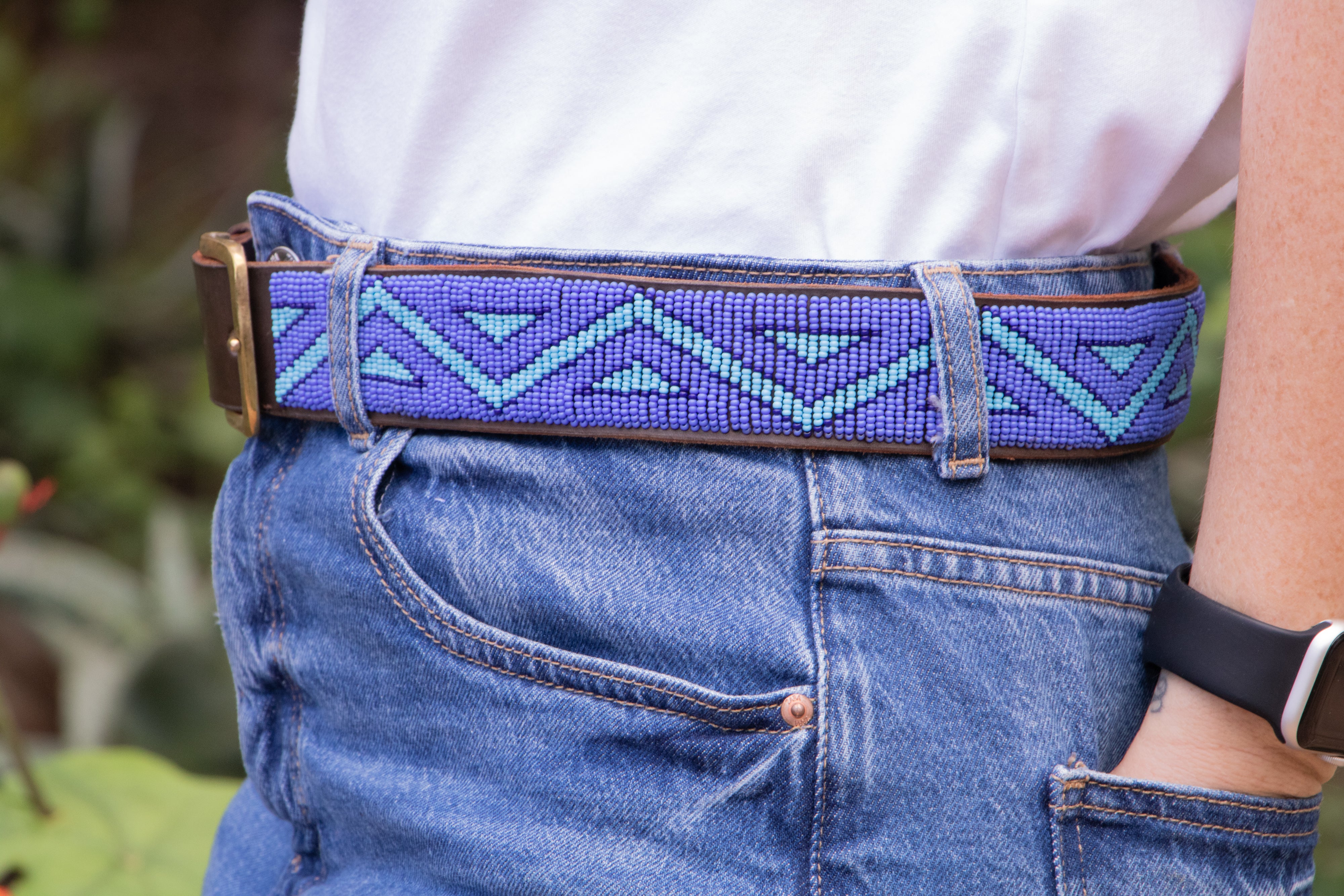 Thembi - Colourful Beaded Leather Belt