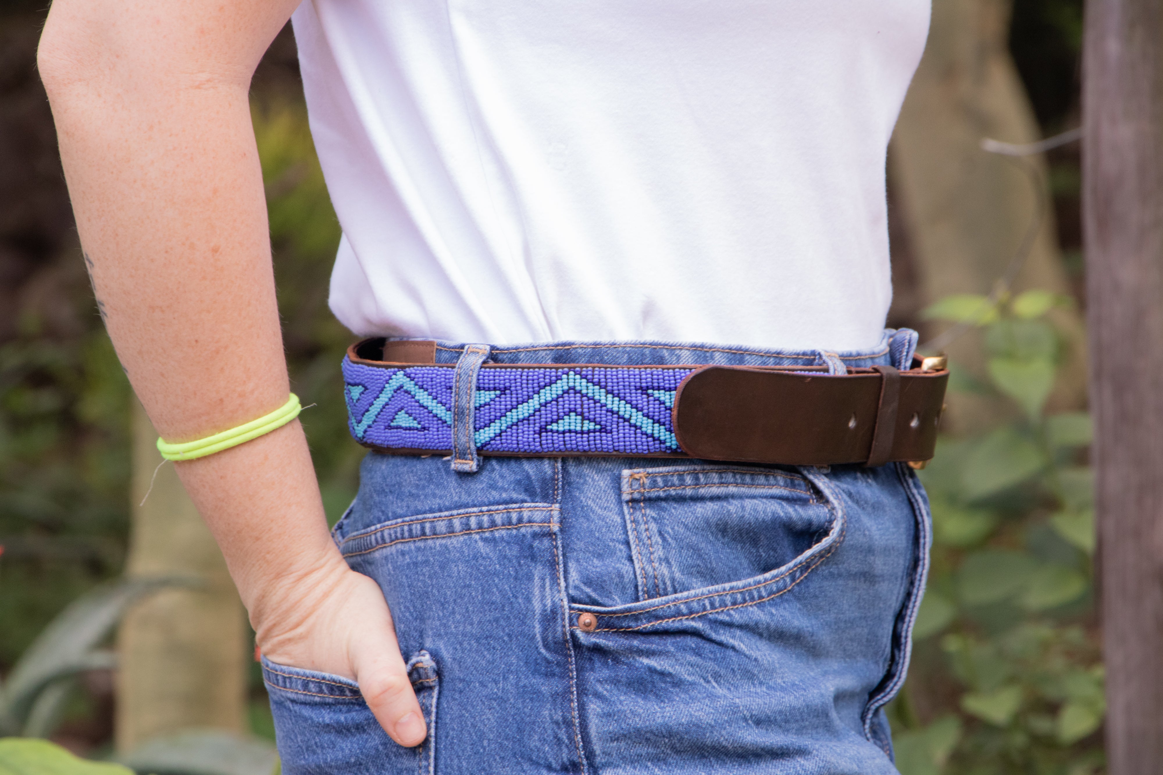 Thembi - Colourful Beaded Leather Belt