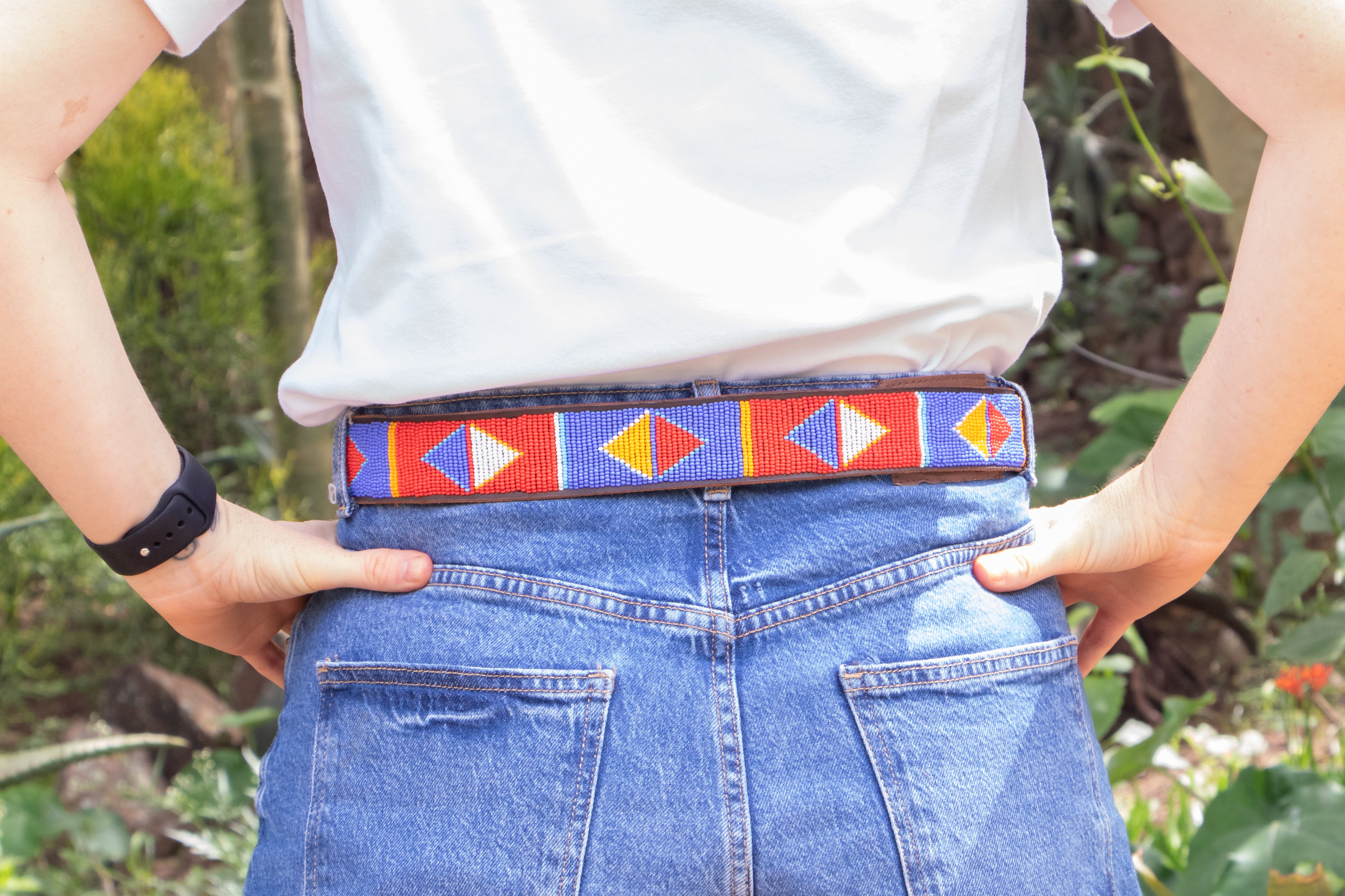 Zonke - Colourful Beaded Leather Belt