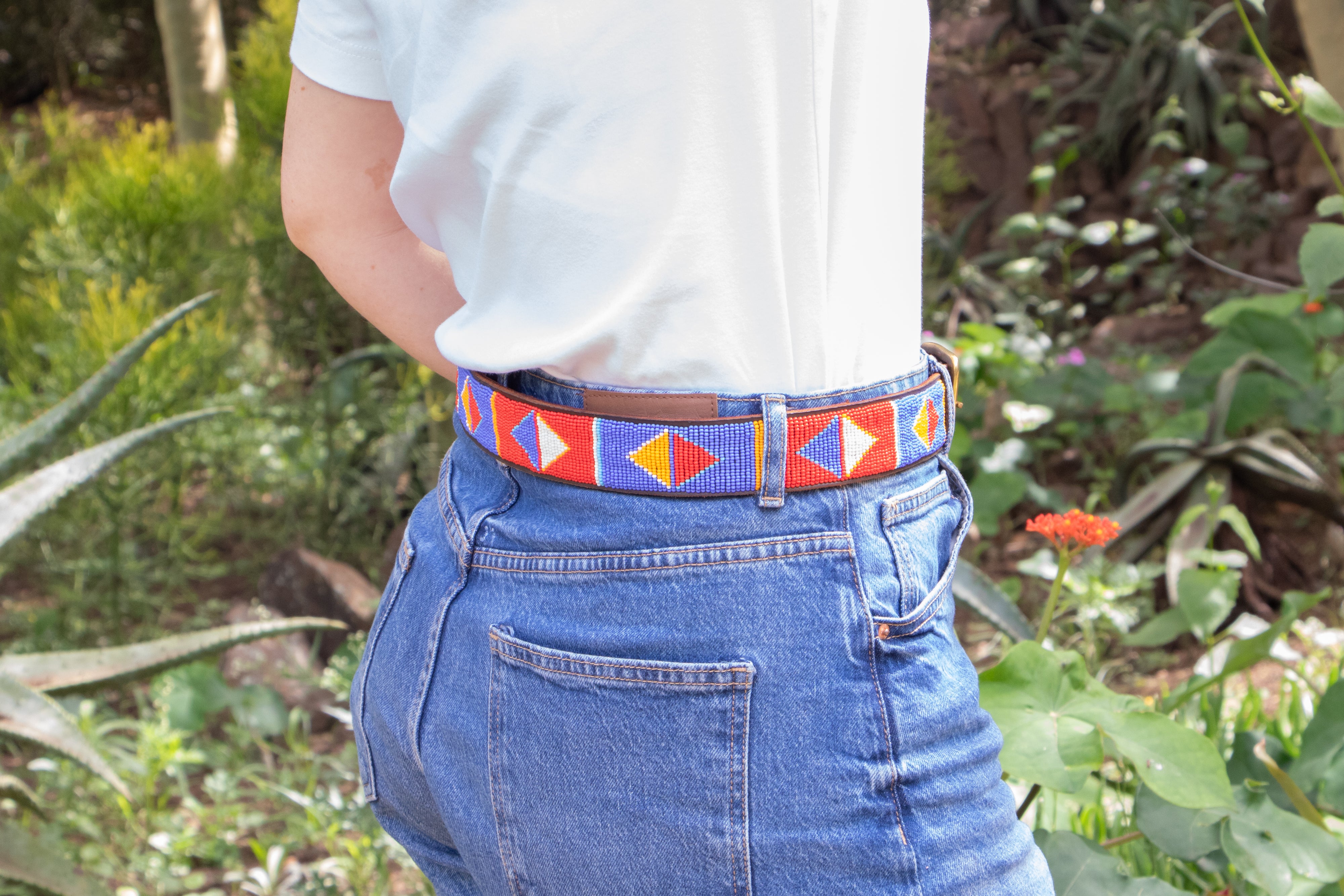 Zonke - Colourful Beaded Leather Belt