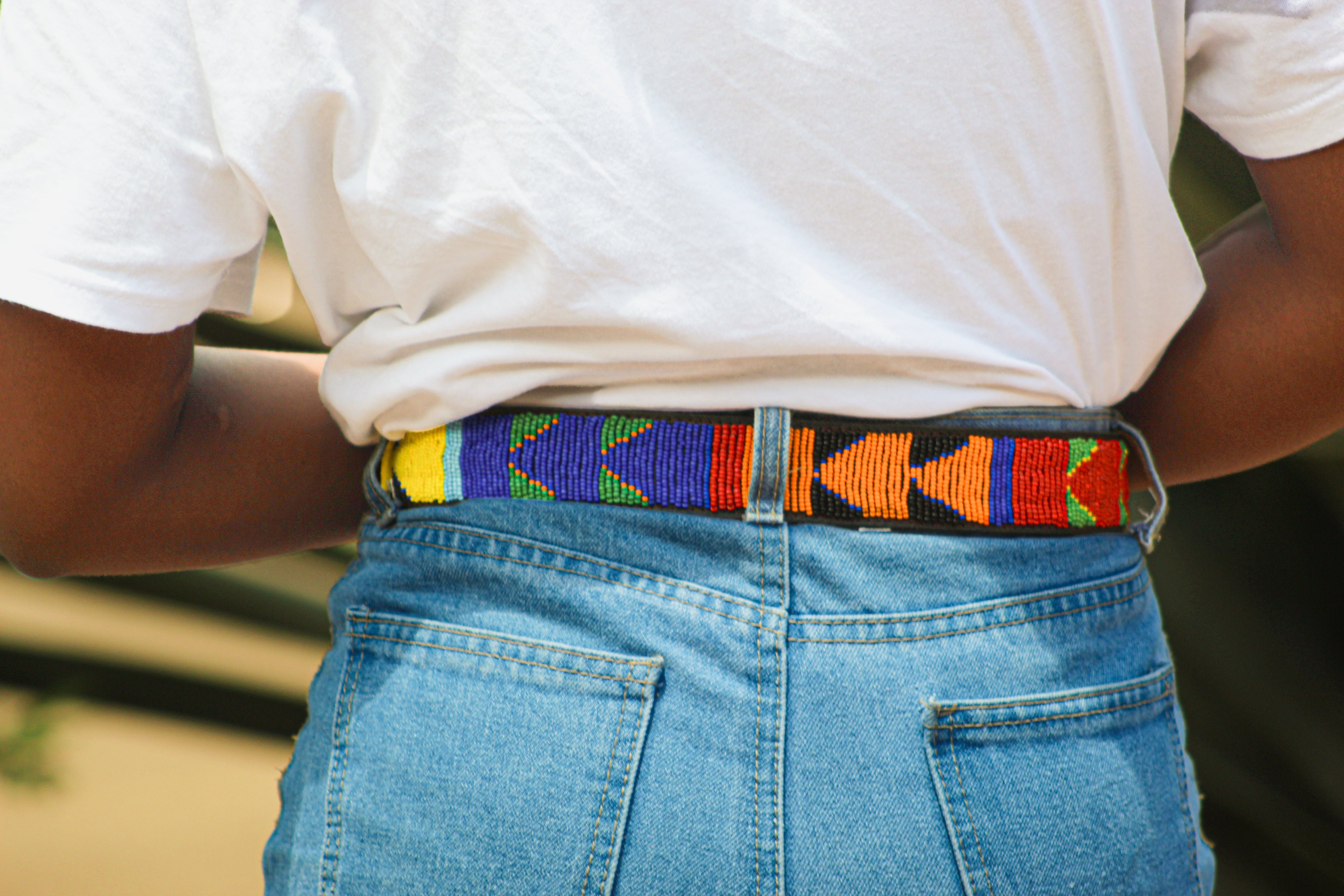 Virginia - Colourful Beaded Leather Belt