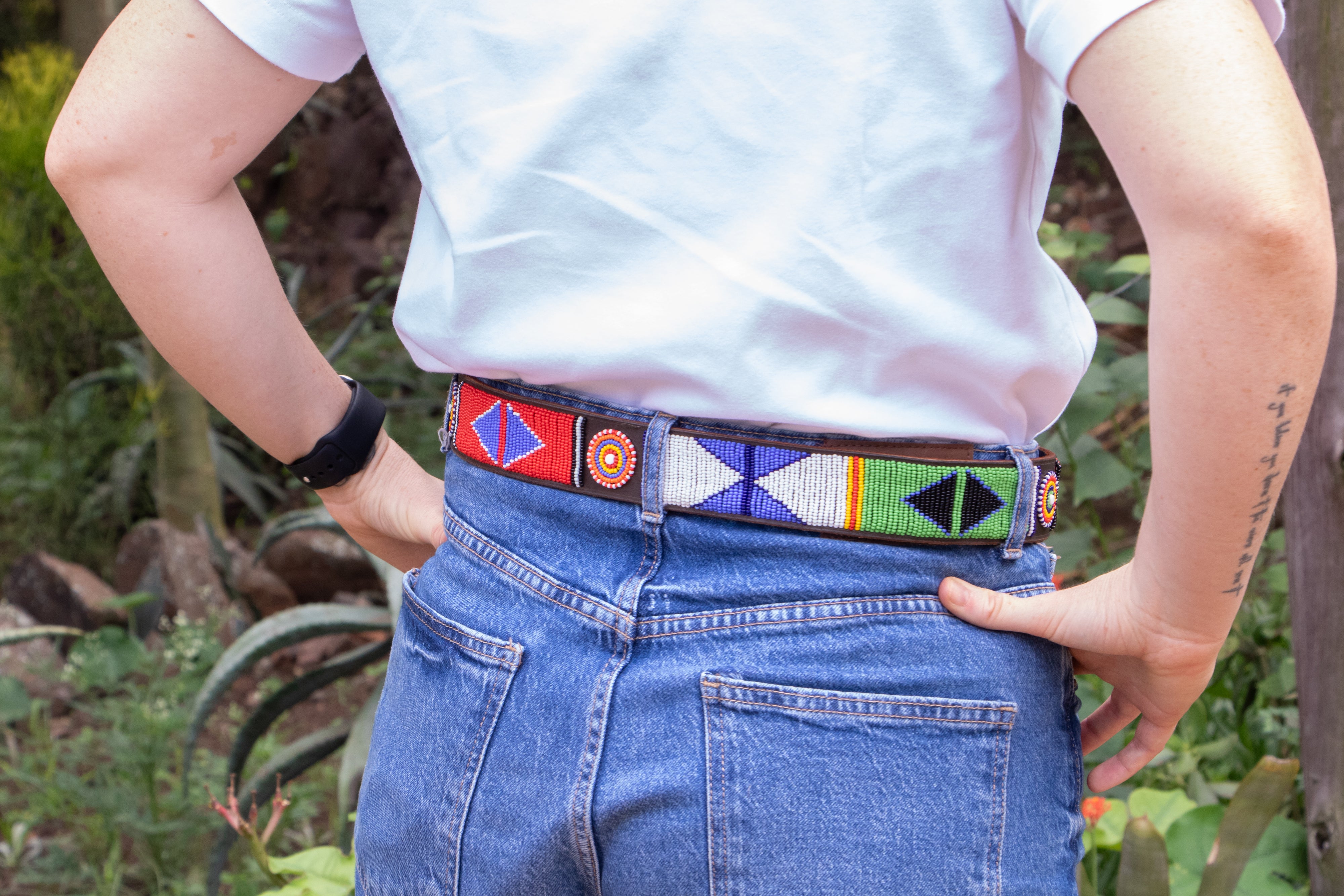 Kabo - Colourful Beaded Leather Belt