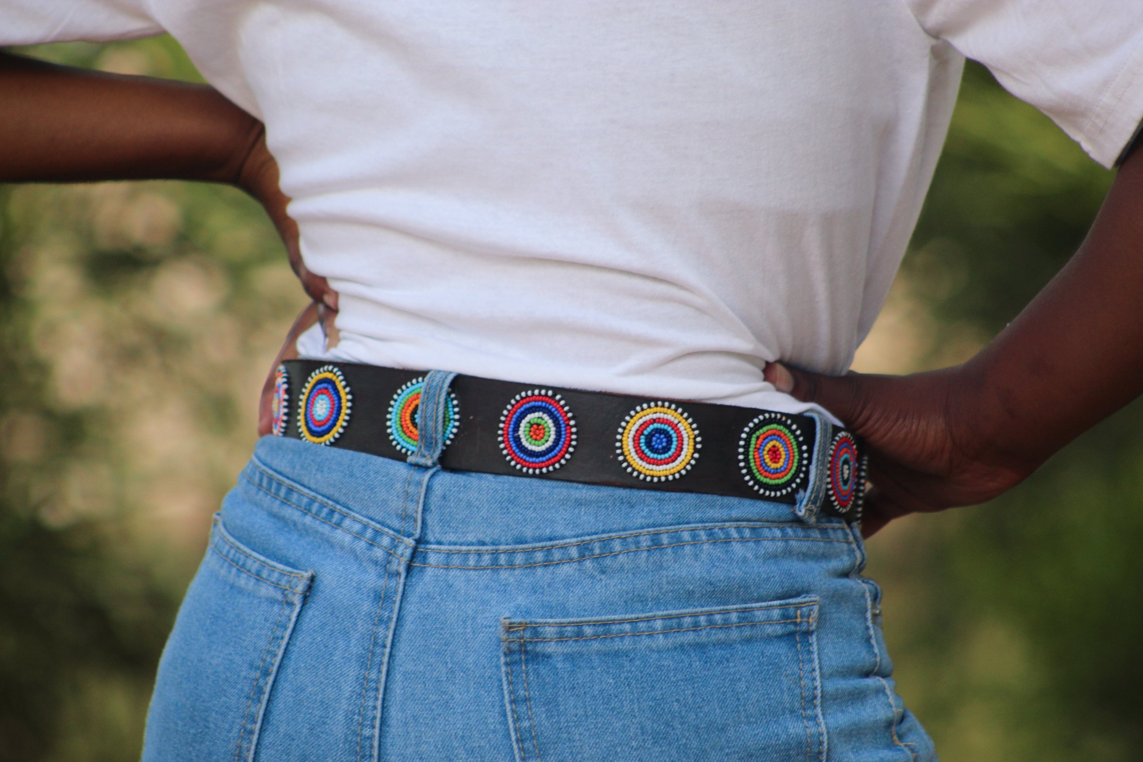 Candy - Colourful Beaded Leather Belt