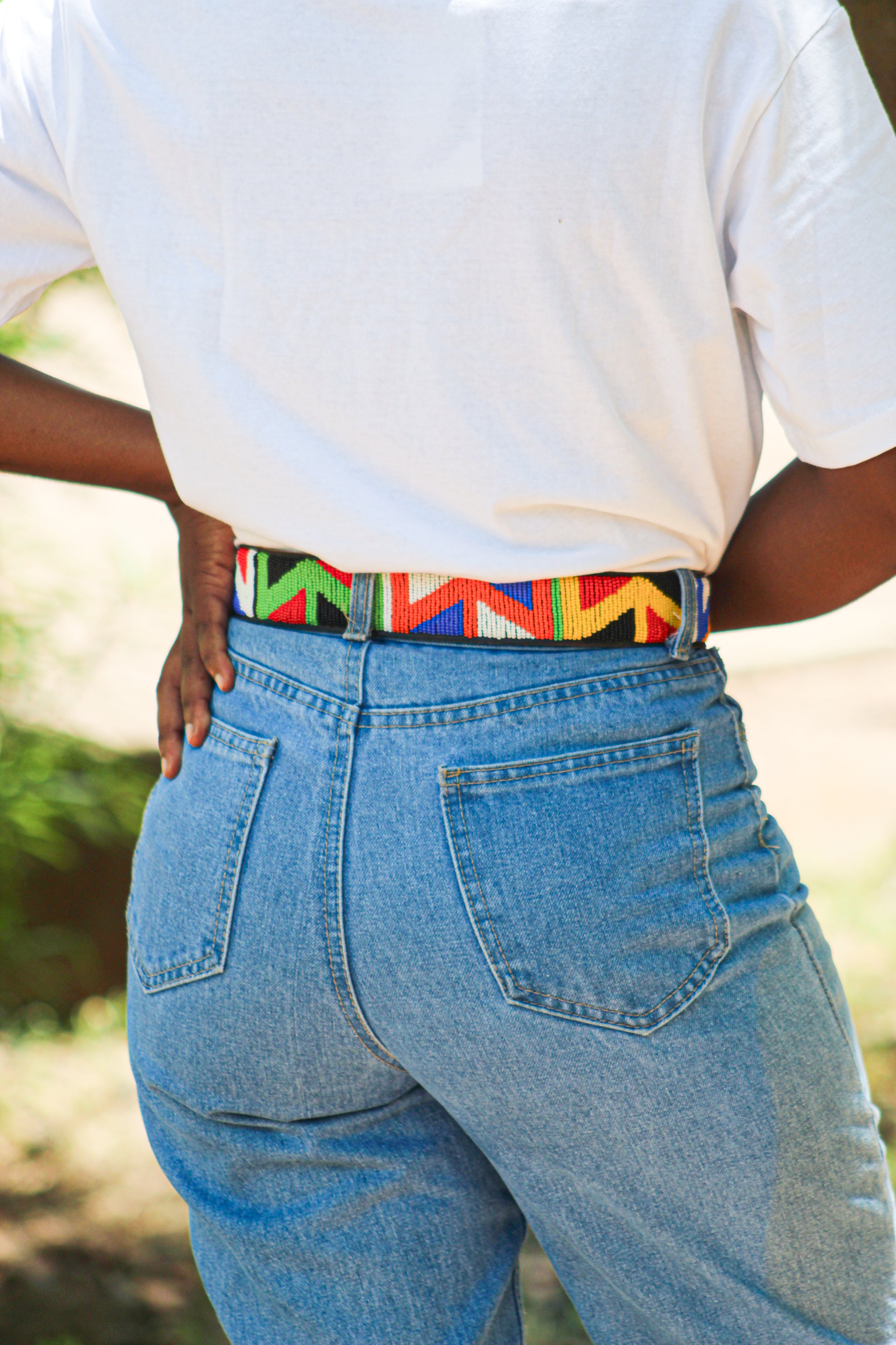 Zanele - Colourful Beaded Leather Belt