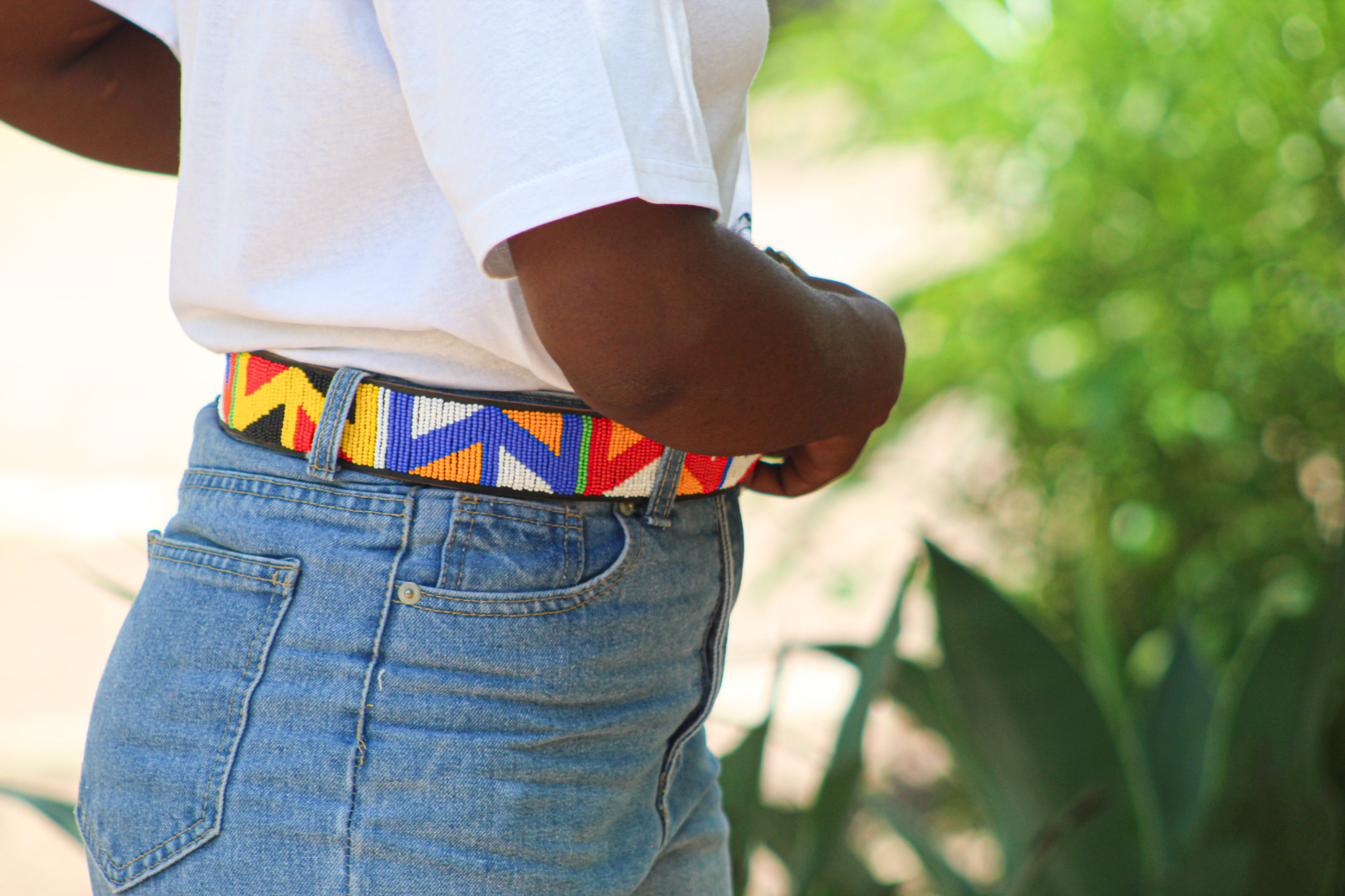 Zanele - Colourful Beaded Leather Belt