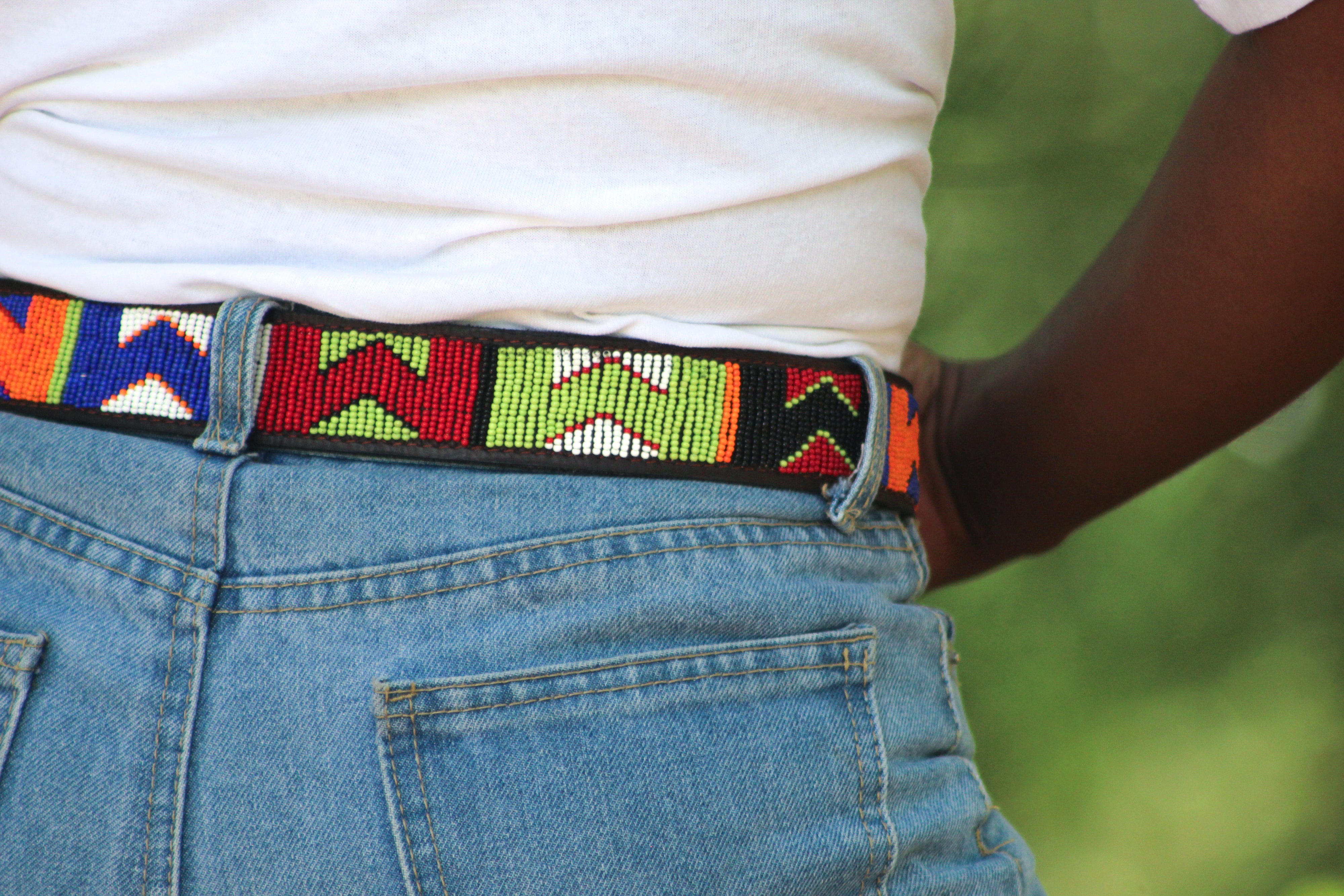 Mbali - Colourful Beaded Leather Belt