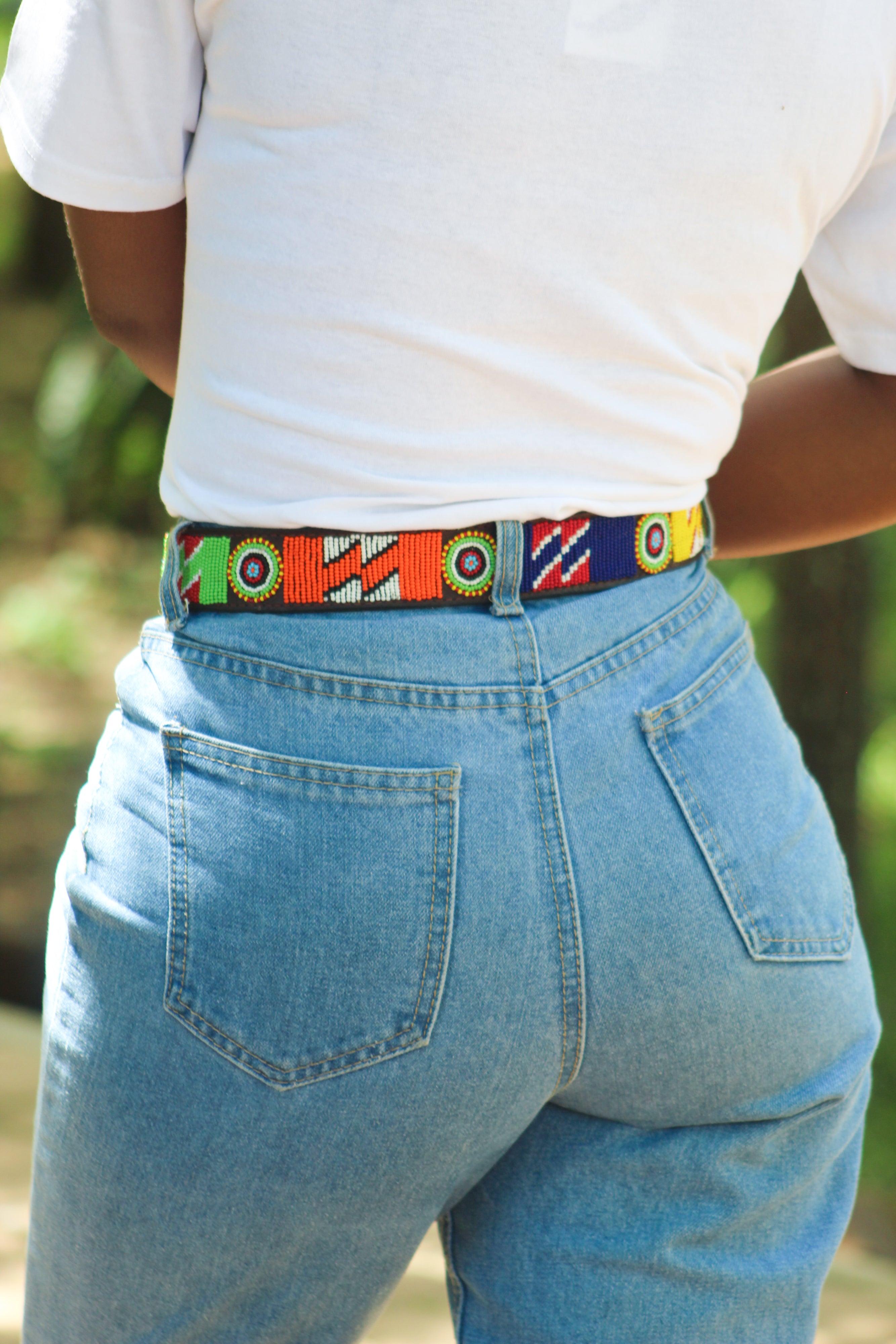 Nolwazi - Colourful Beaded Leather Belt