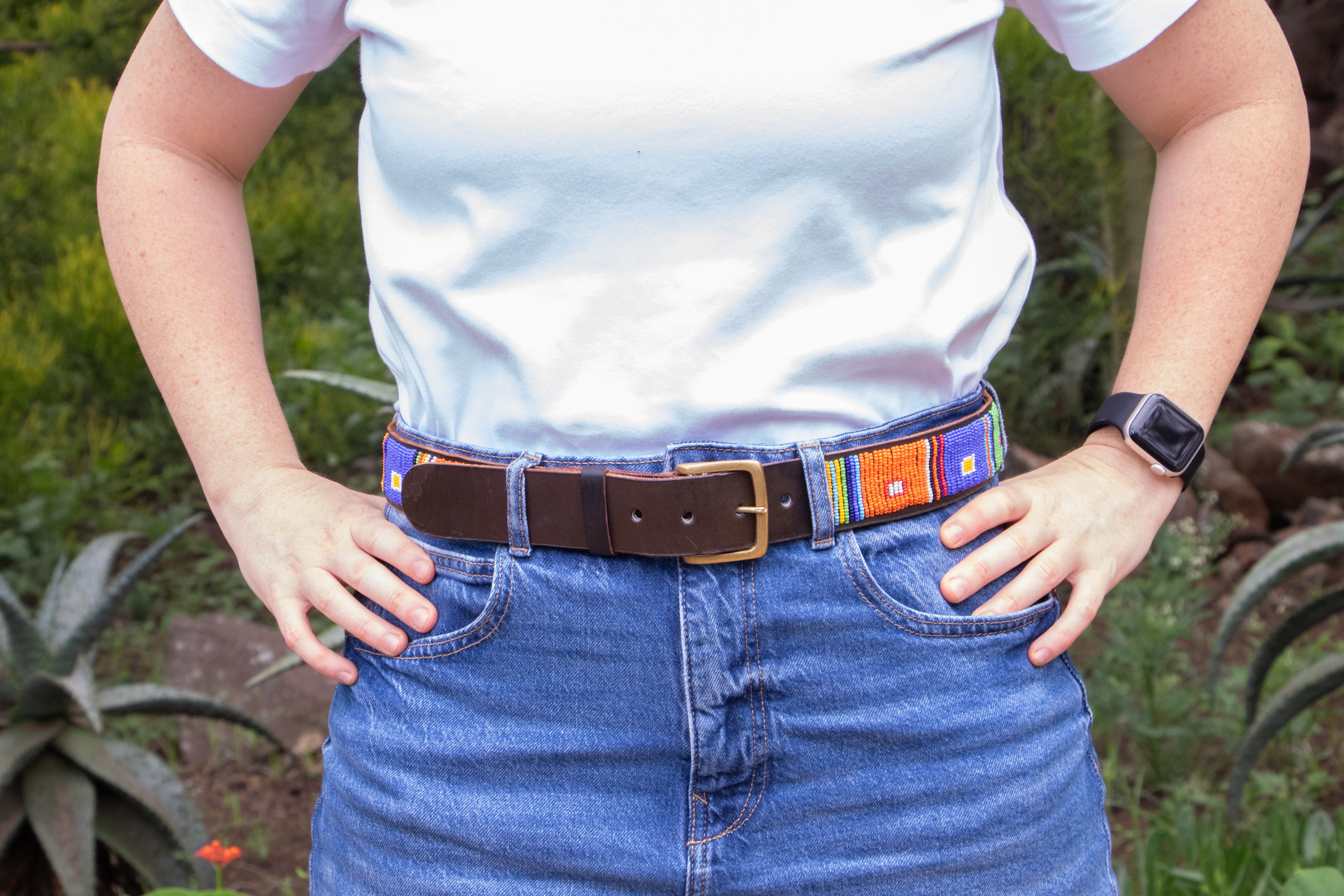 Anele - Colourful Beaded Leather Belt