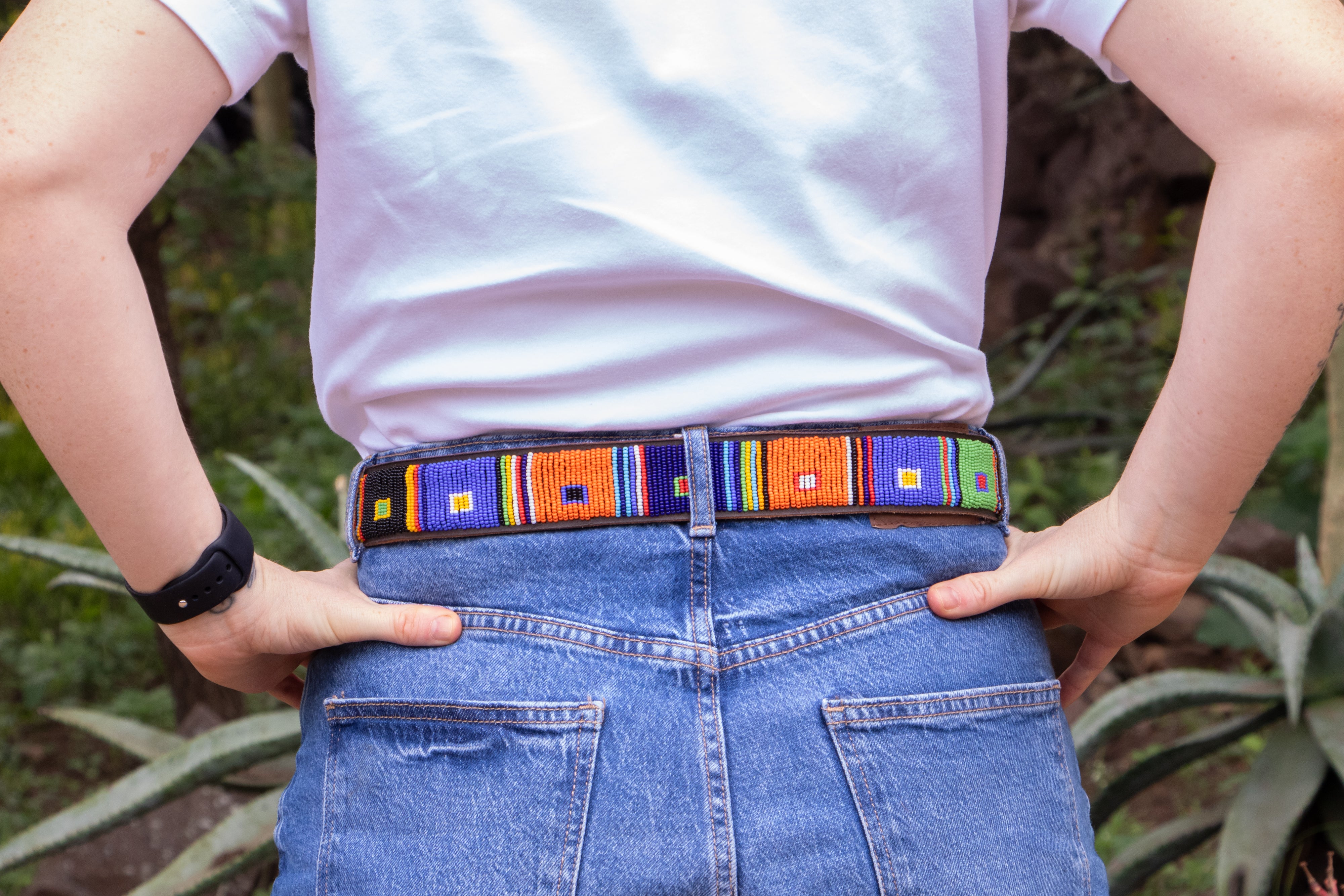 Anele - Colourful Beaded Leather Belt