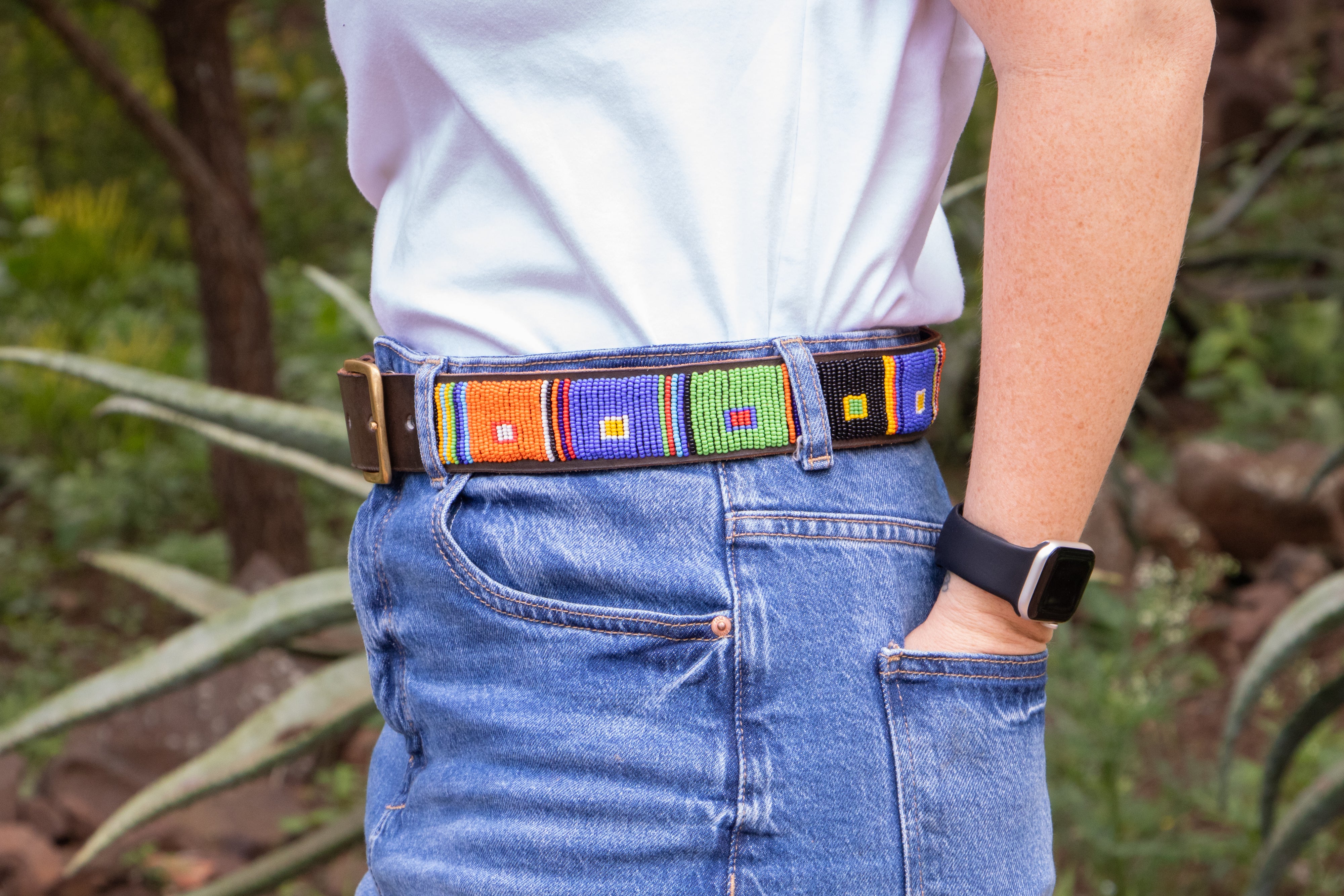 Anele - Colourful Beaded Leather Belt