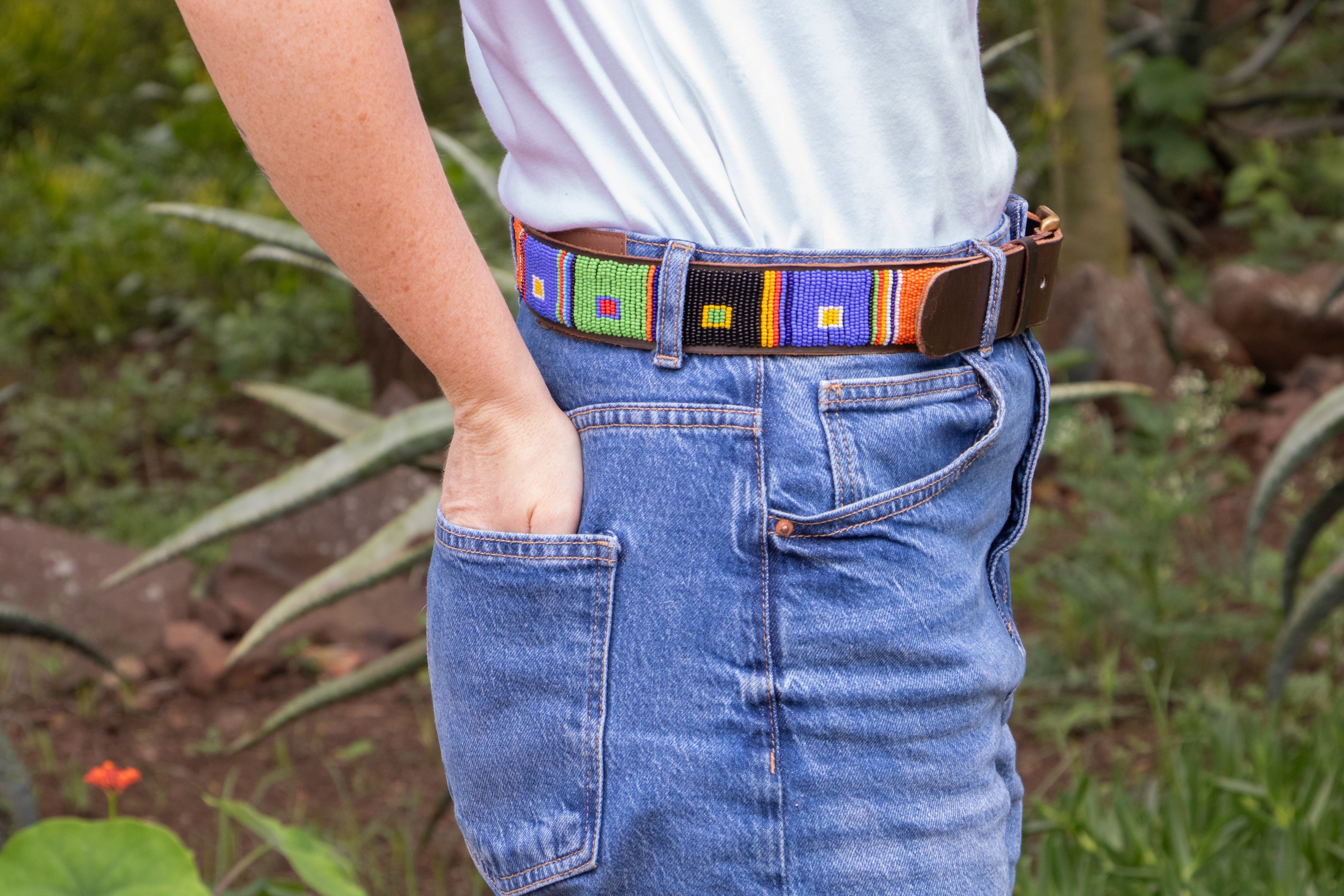 Anele - Colourful Beaded Leather Belt