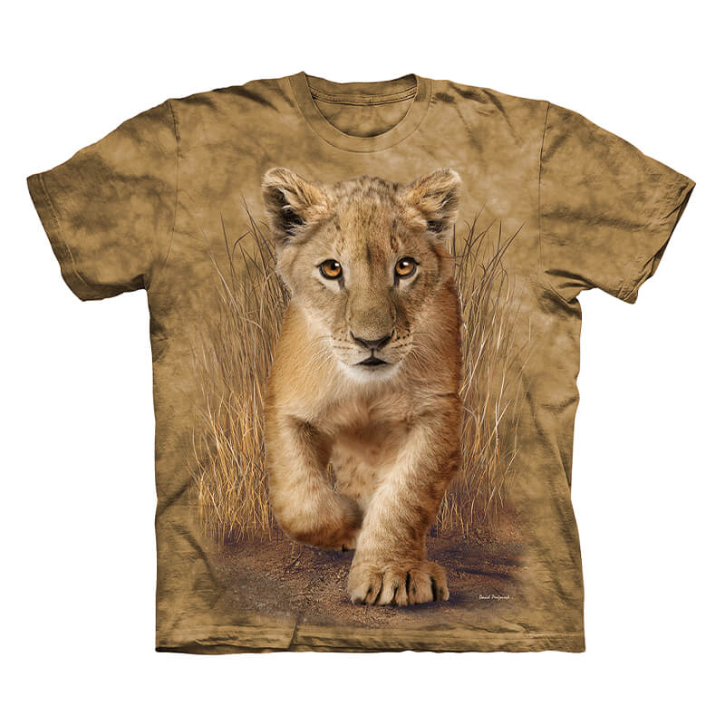Walking Lion Cub Todlers Dyed T-Shirt - Camel