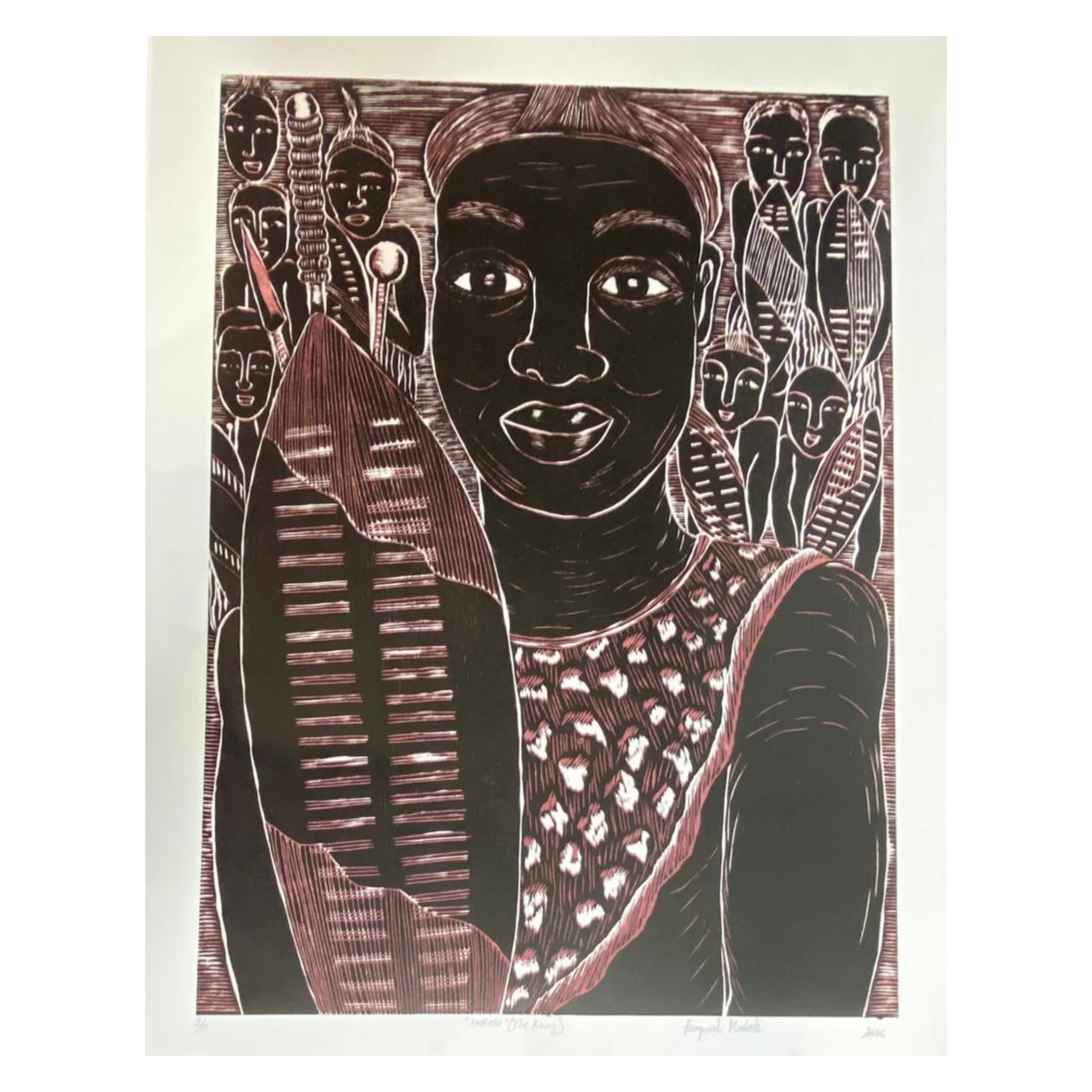 Mabote Art Woodprint Painting - Inkosi (The Kings)