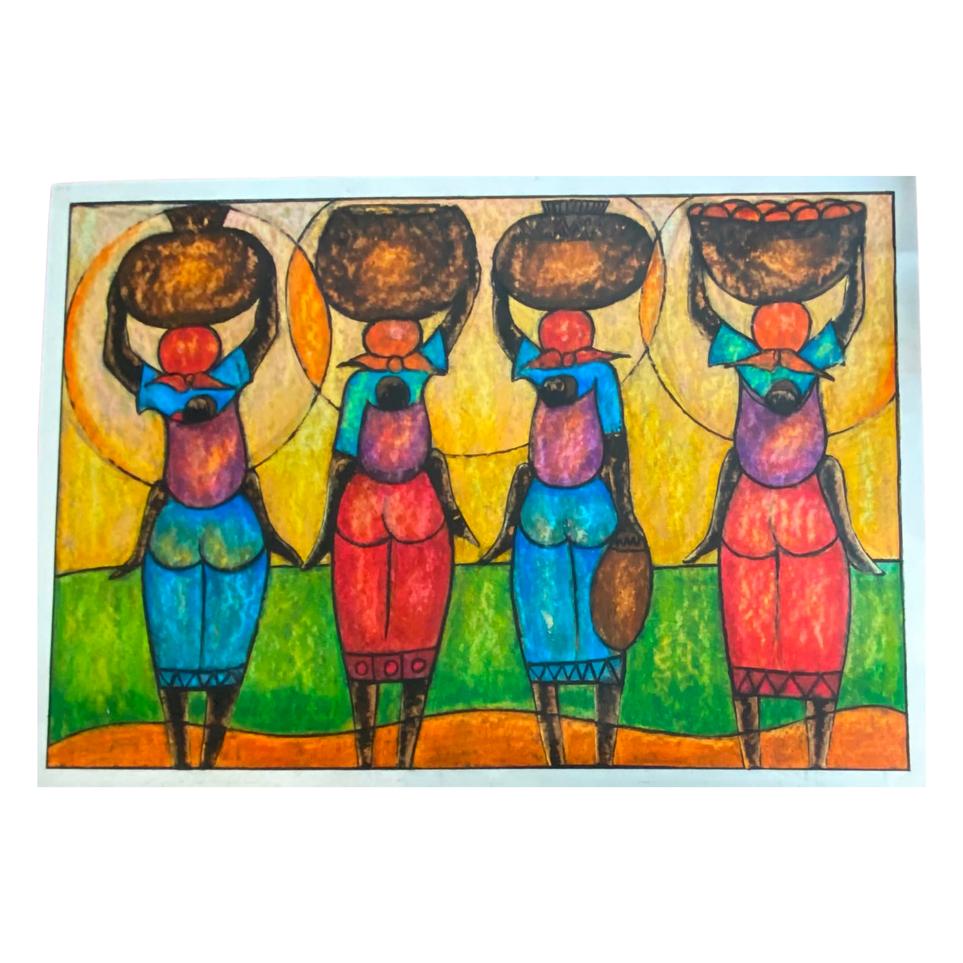 Mabote Art Woodprint Painting - Mothers Journey