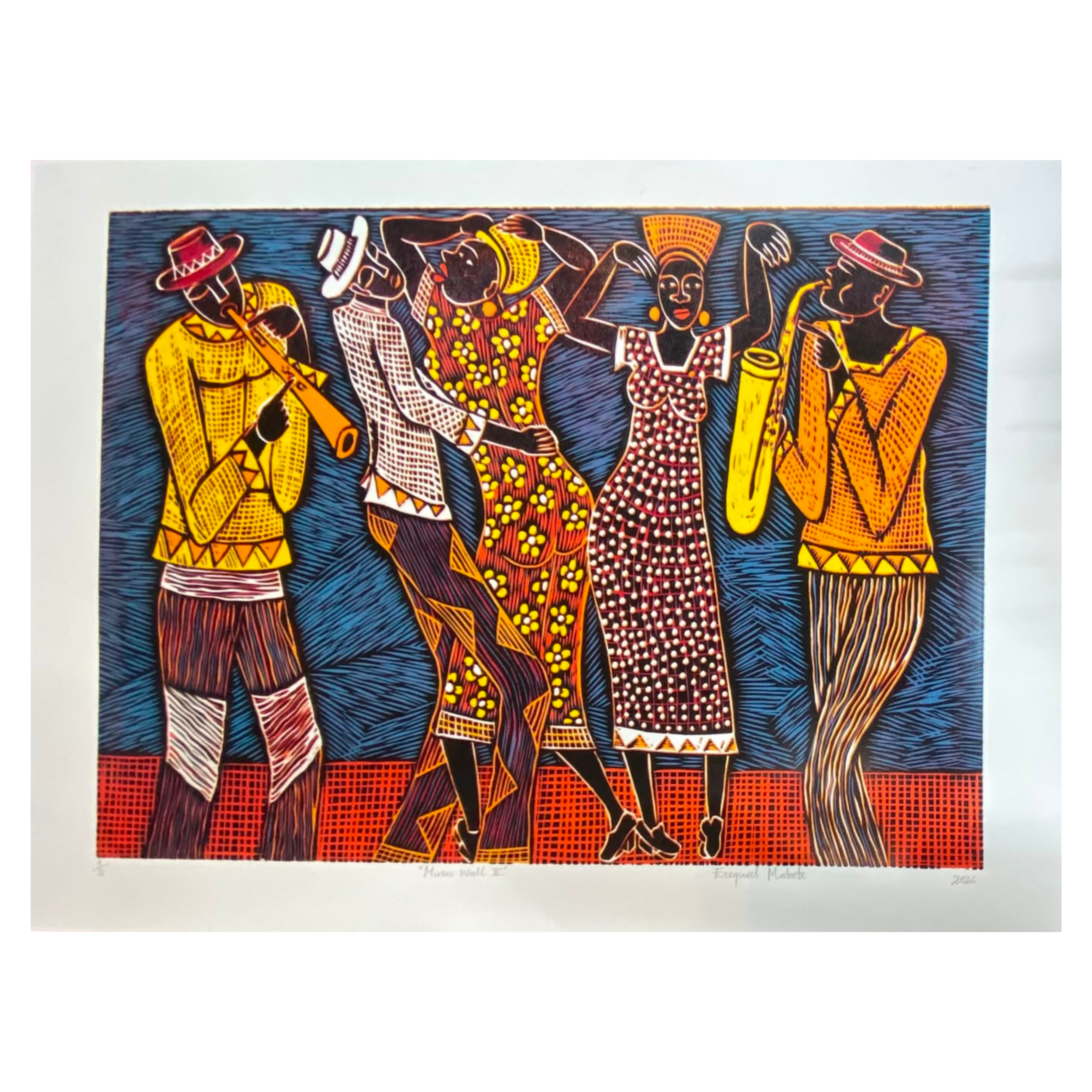 Mabote Art Woodprint Painting - Music Wall