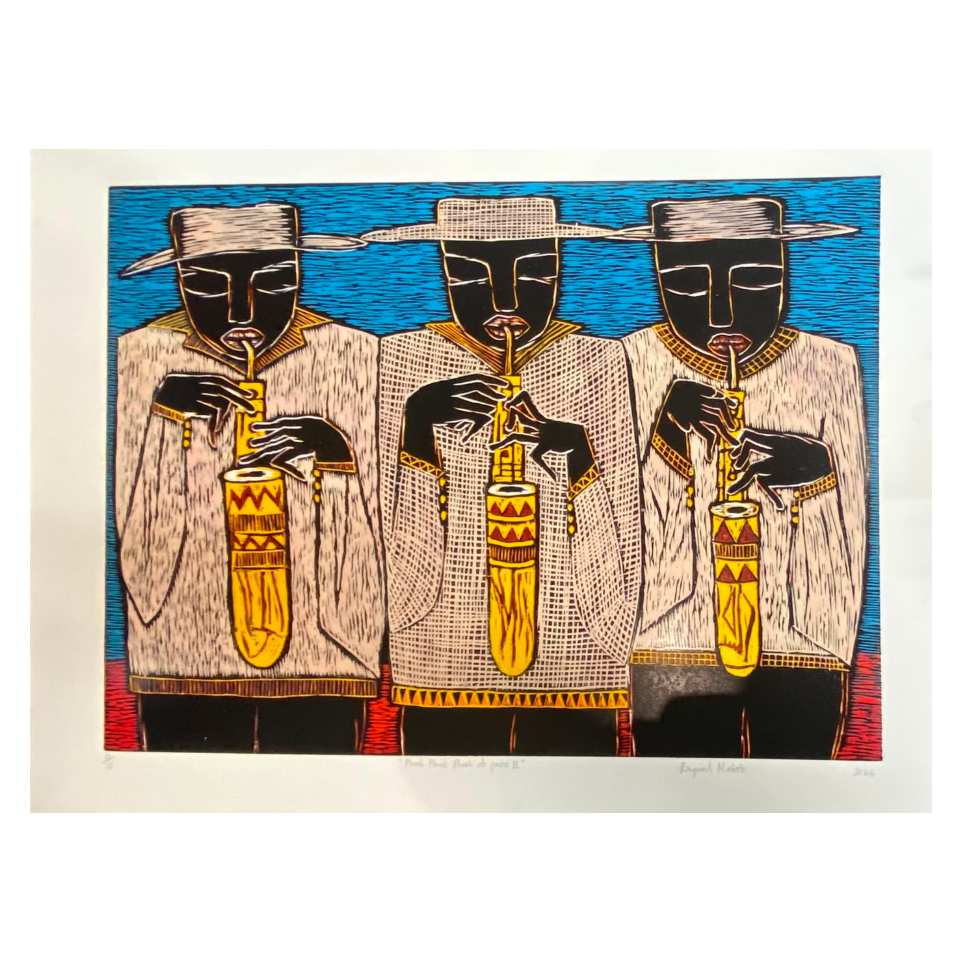 Mabote Art Woodprint Painting - Phrah Phrah Phrah De Jazz