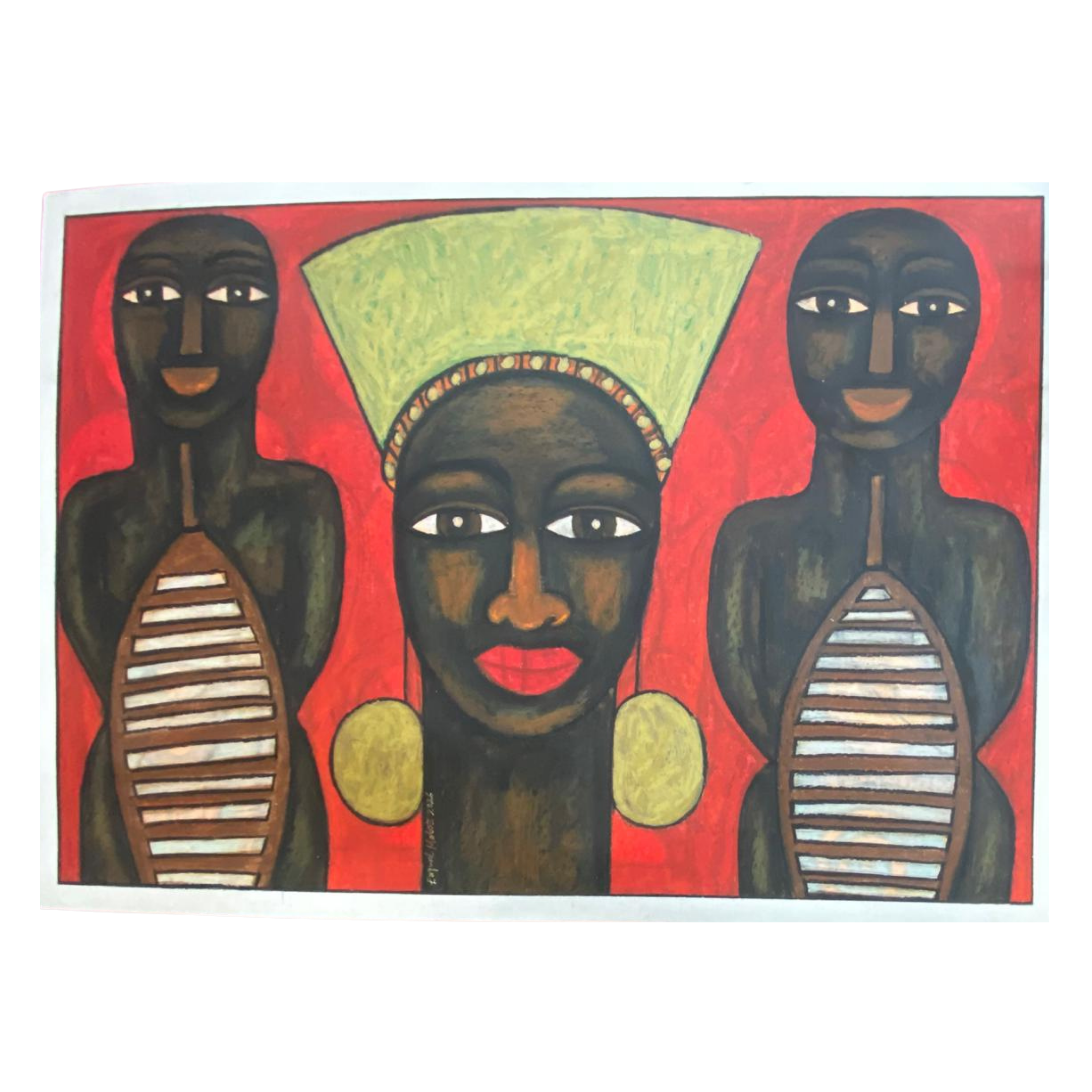 Mabote Art Woodprint Painting - Queen & Gaurds