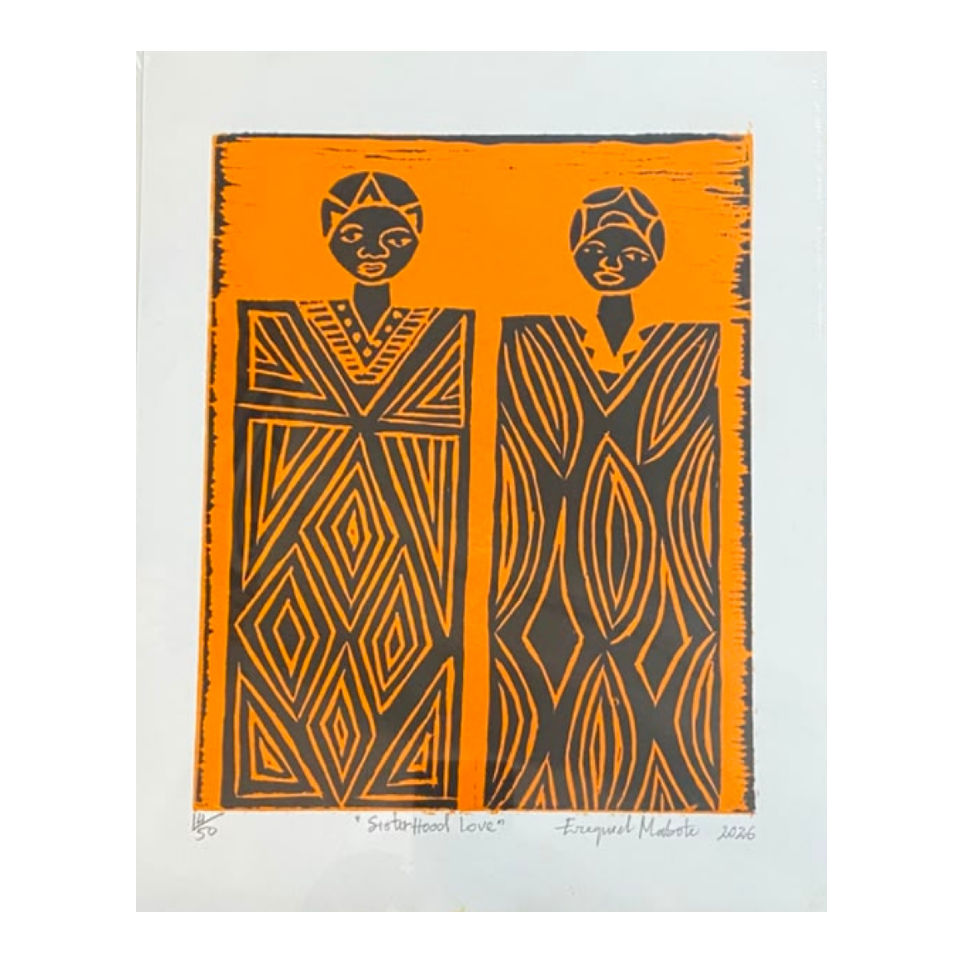 Mabote Art Woodprint Painting - Sisterhood Love