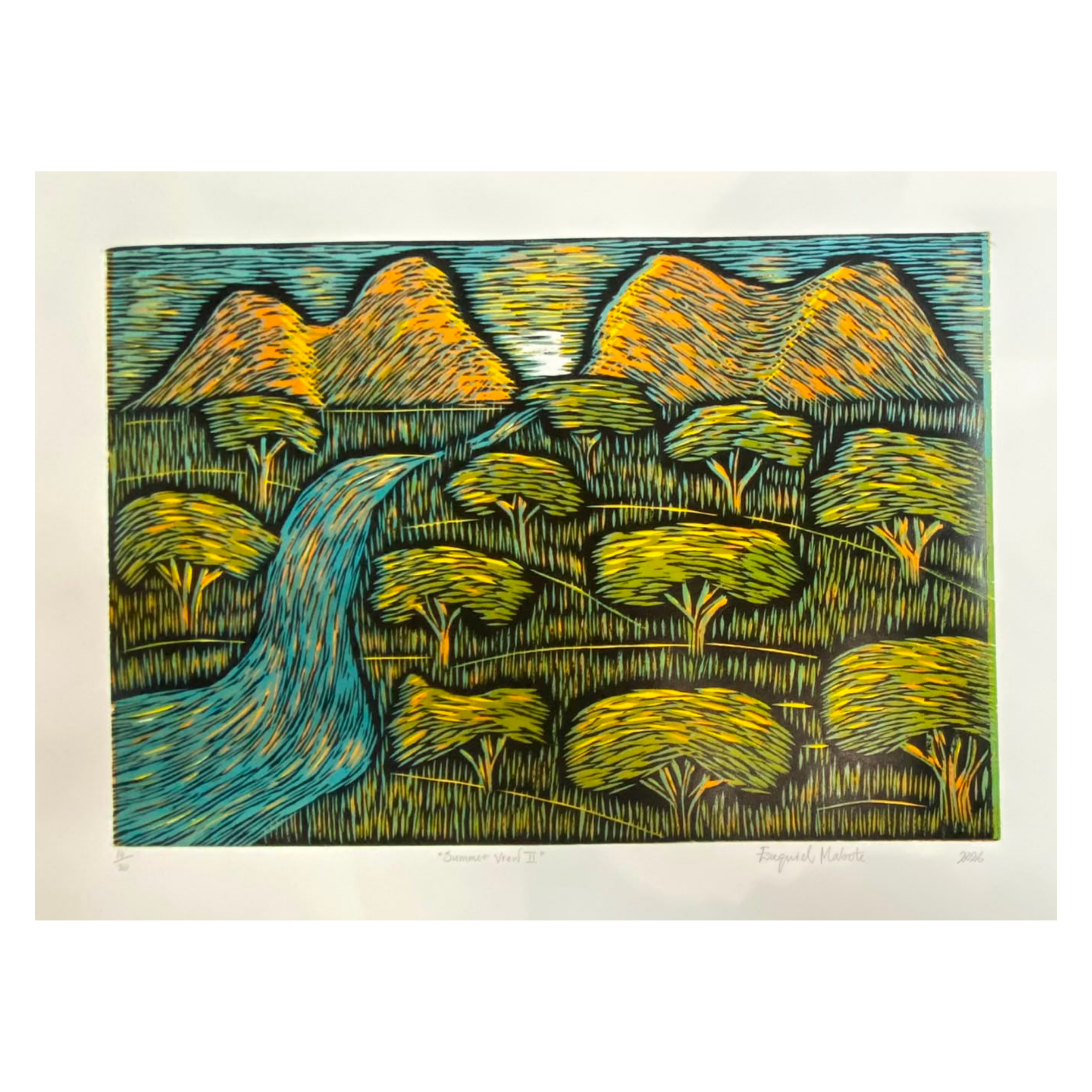 Mabote Art Woodprint Painting - Summer View