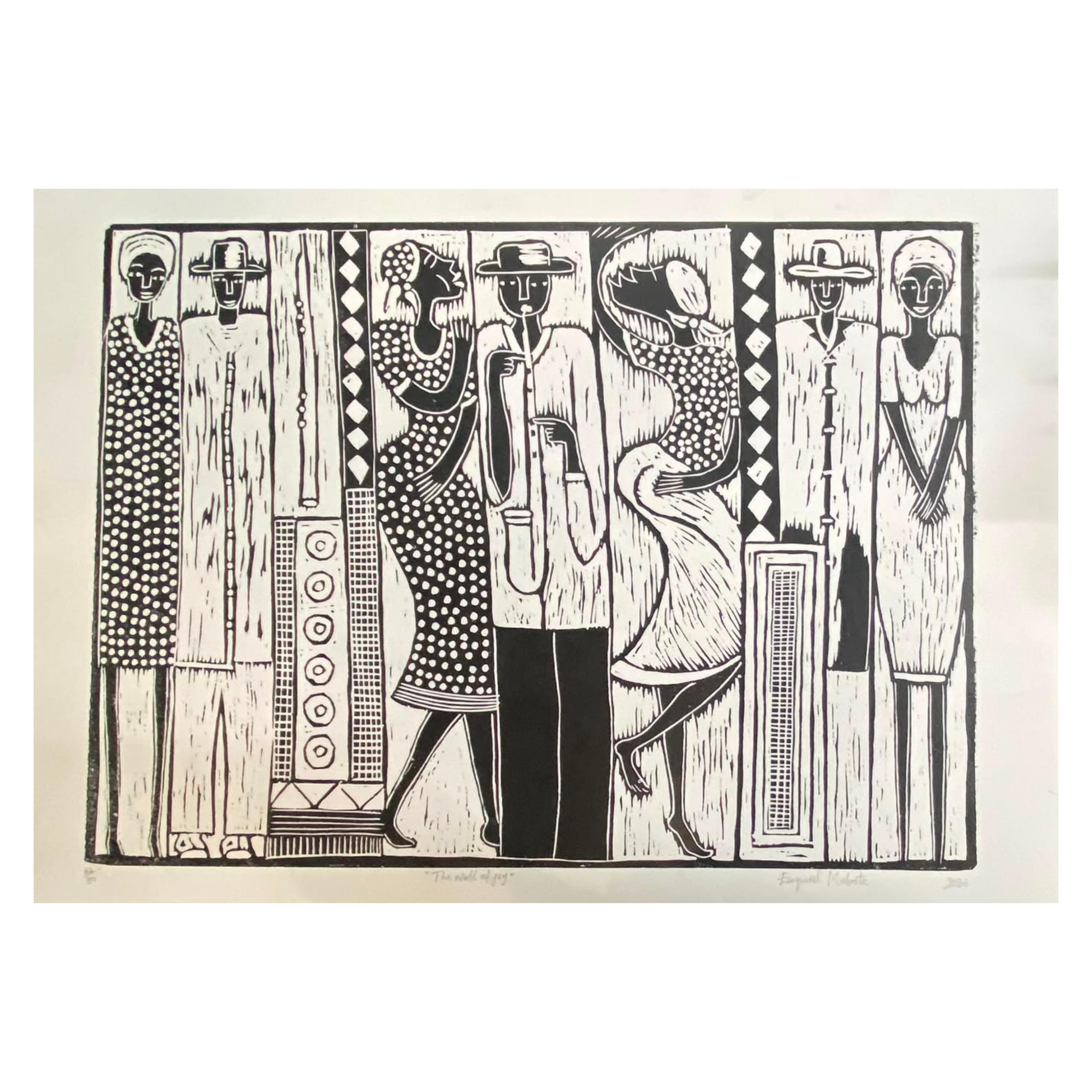 Mabote Art Woodprint Painting - The Wall of Joy